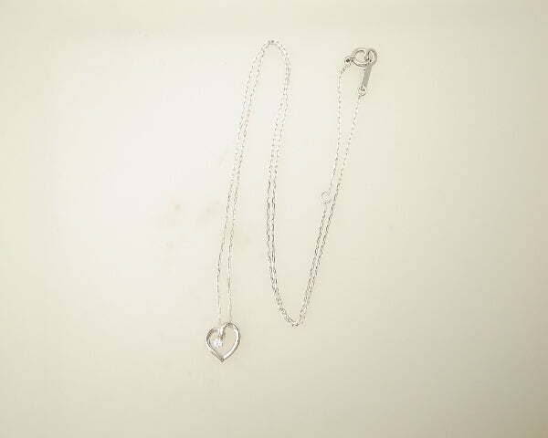 4℃ Heart White Stone Necklace K10WG White Gold 111646123211 - Elegant Jewelry Gift for Women, Perfect for Valentine's Day, Anniversary & Special Occasions
