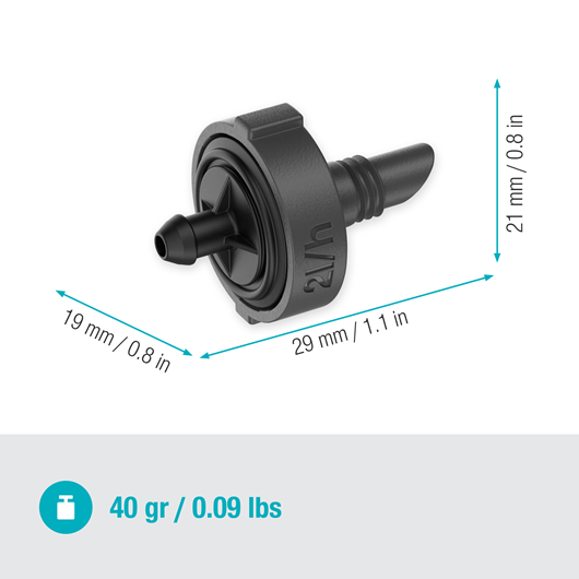 Gardena Endline Drip Head 2 l/h - Pressure Regulating Drip Irrigation Emitter for Garden & Greenhouse Watering System