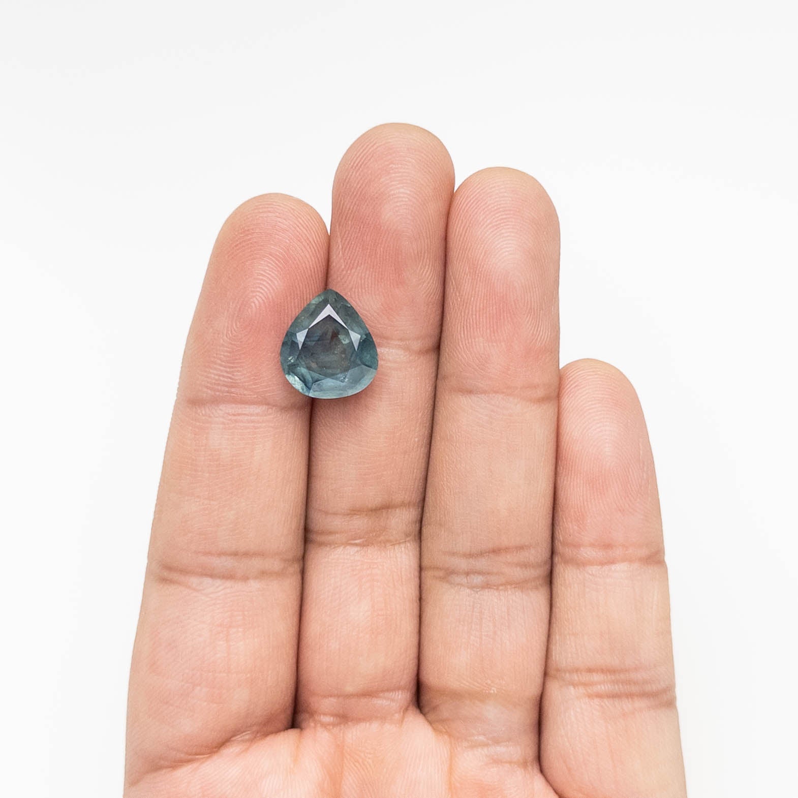 7.75ct Natural Pear Cut Blue Sapphire Gemstone - 13.36x11.99x6.28mm Brilliant Faceted Loose Stone for Jewelry Making, Engagement Rings & Necklaces