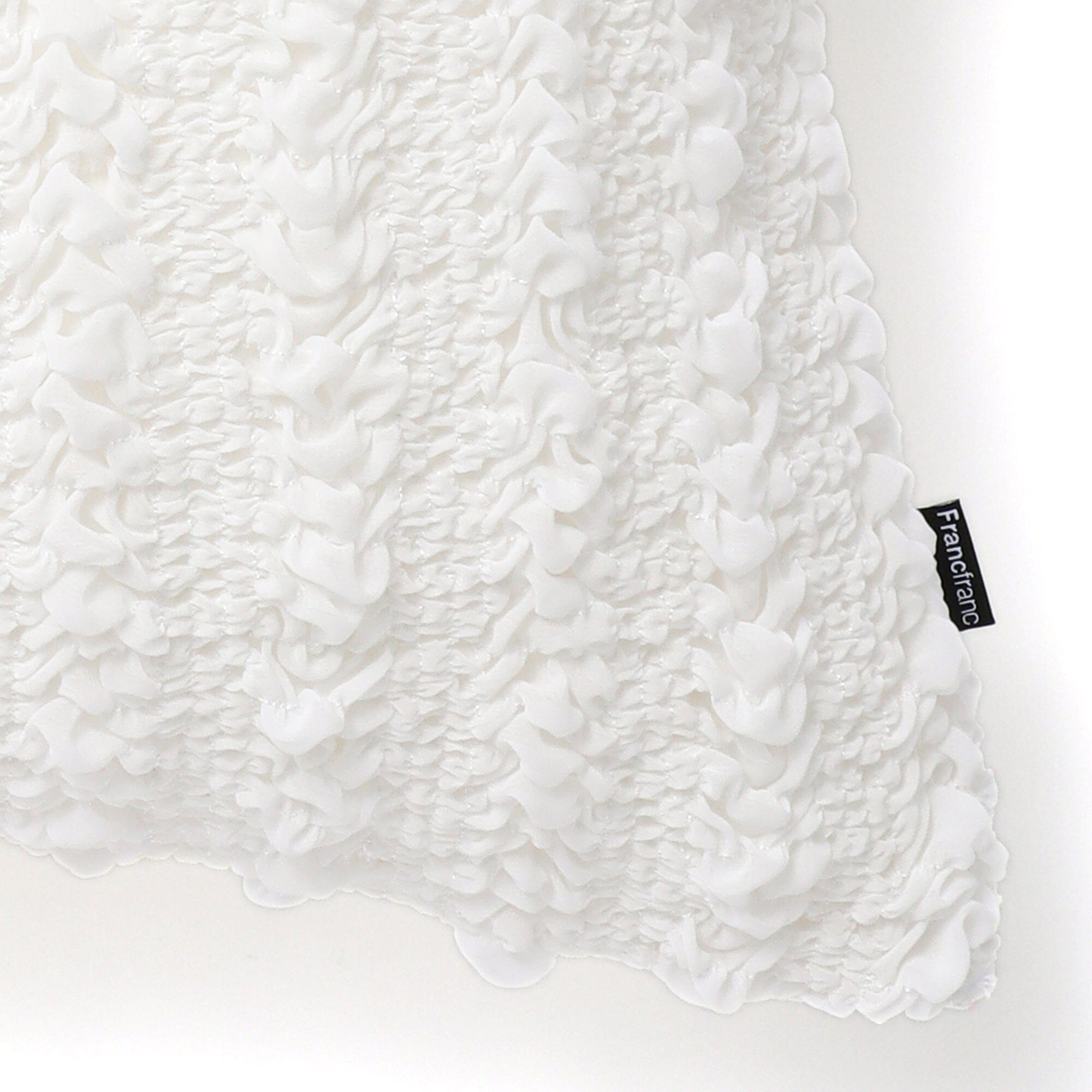 Elegant White Chiffon Gather Cushion Cover 18x18 Inches - Perfect for Sofa, Bed, and Home Decor