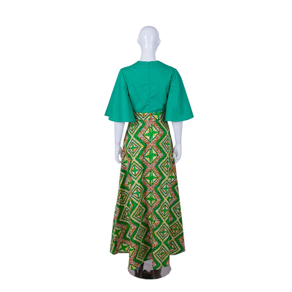 Elegant Plus Size African Print Maxi Dress for Women - Long Party Dress with Graceful Wax Print - Perfect for Weddings, Festivals & Special Occasions