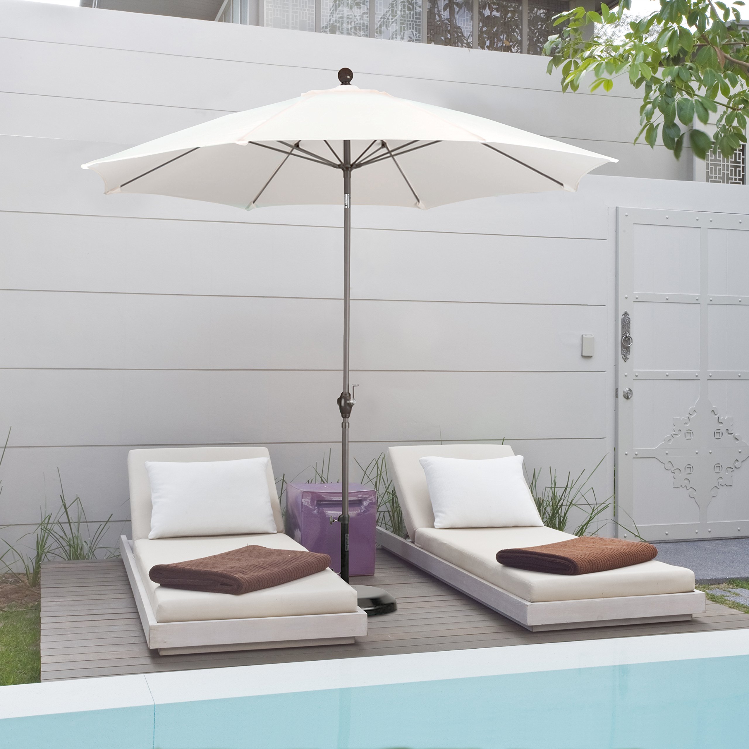 Astella ALUS906117-P22 9 ft. Economy Market Umbrella in Antique Beige/Bronze - Outdoor Patio, Garden, Poolside, and Commercial Use