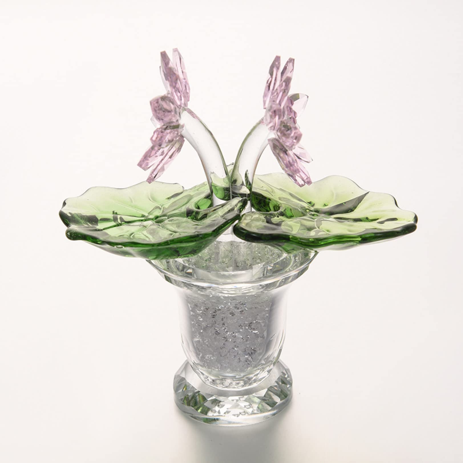 AERICKON Crystal Lotus Flower Figurine - Mini Glass Paperweight for Feng Shui, Home Decor, Wedding Centerpiece, Car Ornament & Gift Idea (Perfect for Office Desk, Meditation Space & Spiritual Decor)