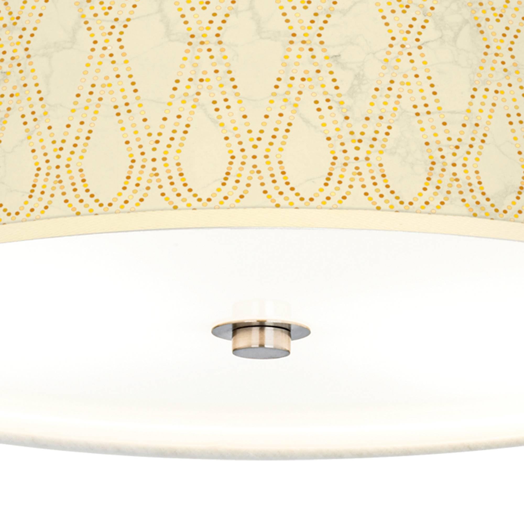 Roman Pebbles Giclee Print Energy Efficient LED Ceiling Light with Fabric Shade - Perfect for Living Room, Bedroom & Dining Room Lighting