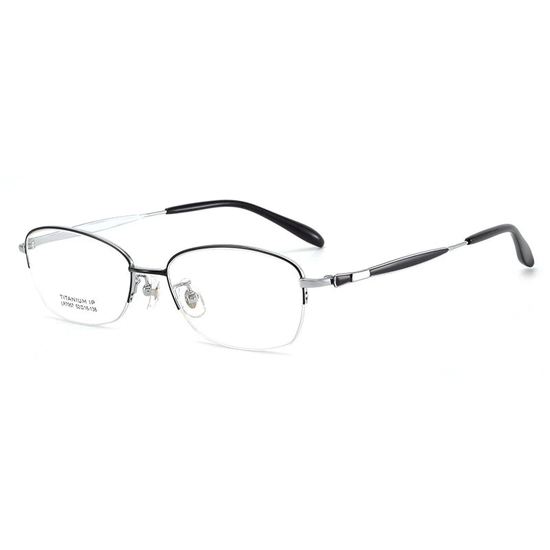 Bclear Women's Semi-Rimless Oval Titanium Eyeglasses Frame 7957 - Lightweight & Durable Glasses for Work, Reading & Fashion
