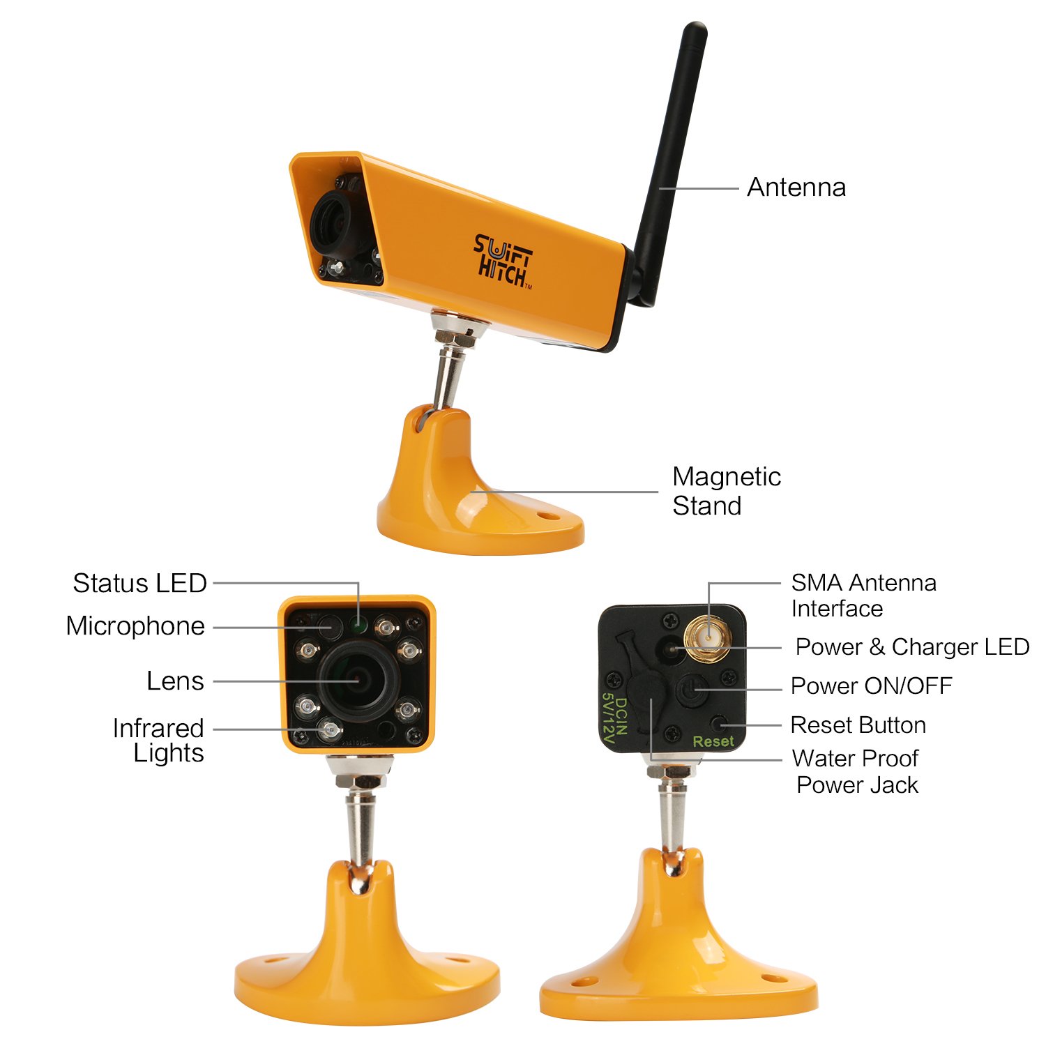 SH04 Wireless Backup Camera System for Trailers & RVs - HD Night Vision, WiFi Connection, Compatible with iPhone, iPad & Android - Perfect for Towing, Parking & Rear View Monitoring