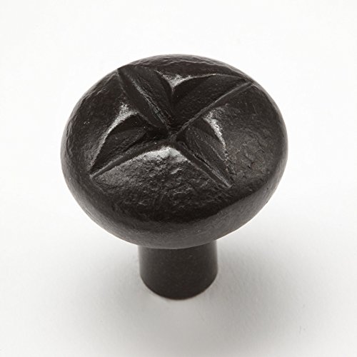 Split Round Button Knob - Solid Wrought Iron Cabinet & Drawer Pulls | Vintage Style Door & Furniture Hardware for Kitchen, Bathroom, Wardrobe & DIY Projects