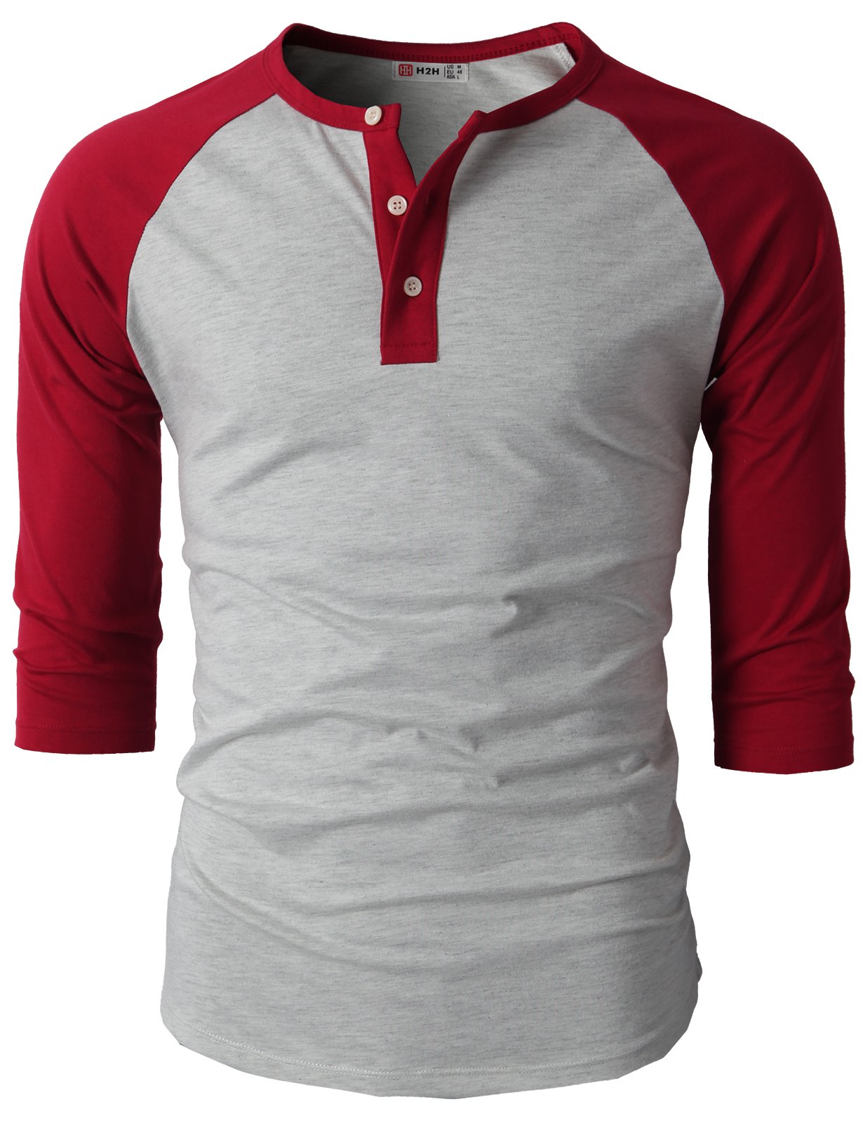 Men's Casual Slim Fit Henley T-Shirts - Raglan Long & 3/4 Sleeve Baseball Jersey Shirts for Everyday Wear, Gym & Street Style