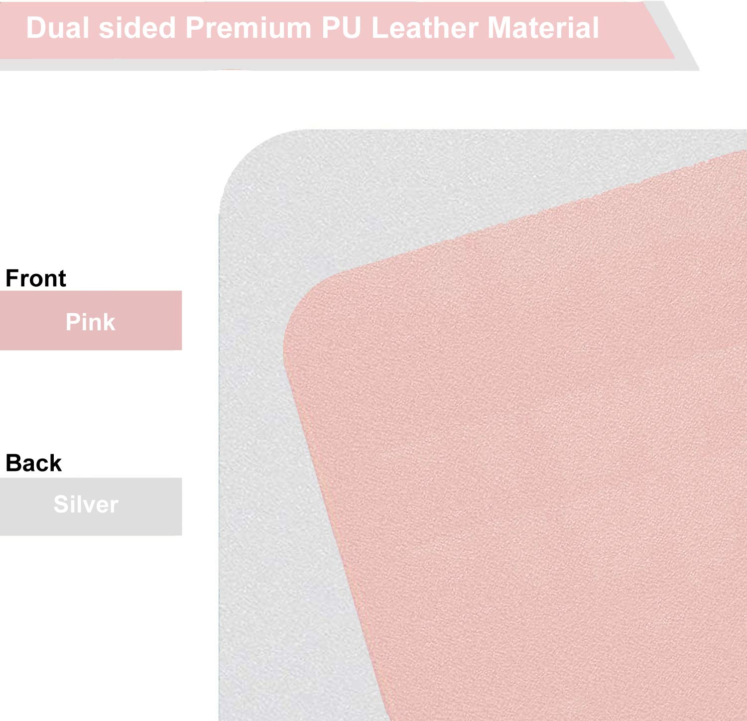Premium Dual-Sided PU Leather Desk Pad & Mouse Mat - Non-Slip Waterproof Office Desk Protector (23.6