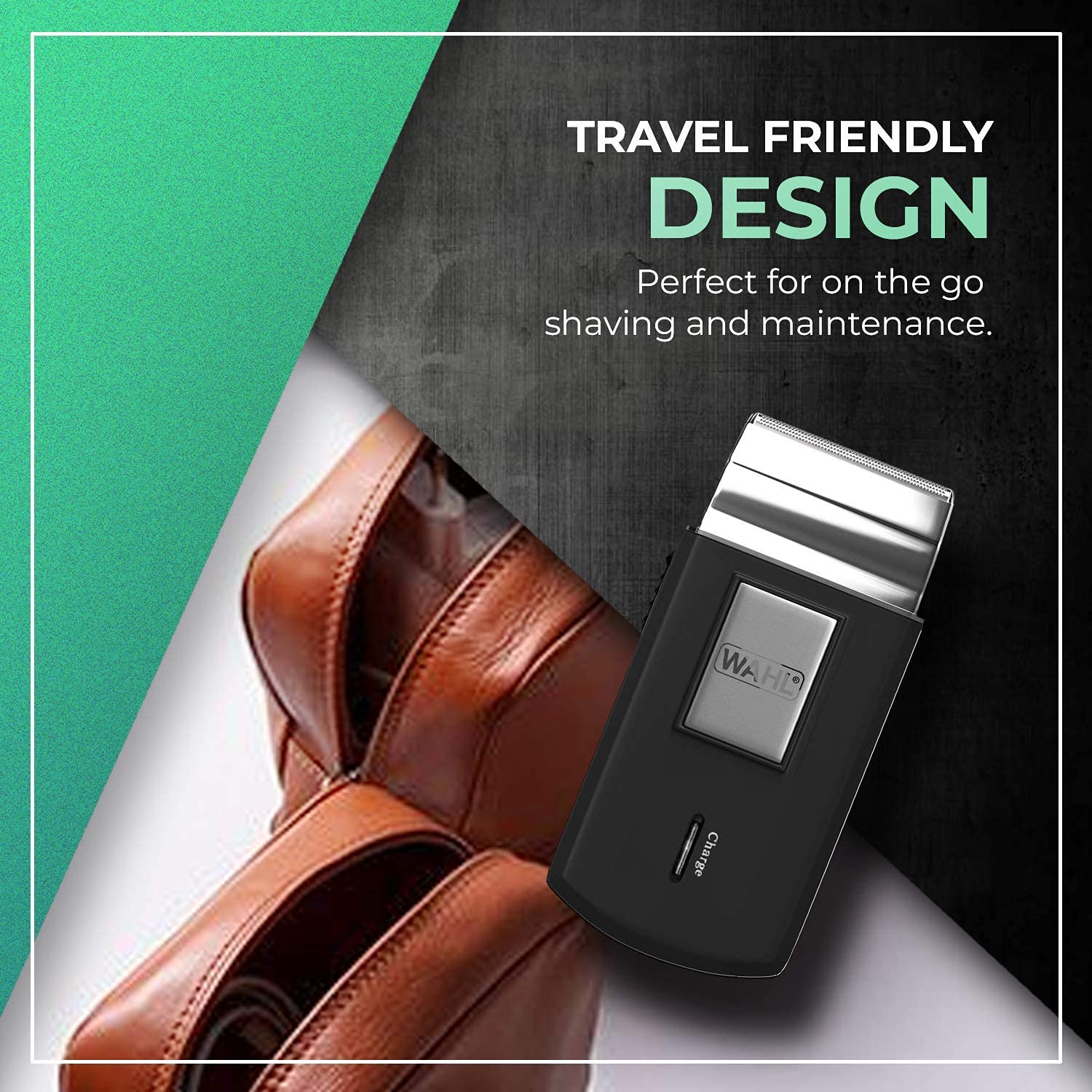 Wahl 03615-024 Cordless Travel Shaver - 0.4mm Precision Cutting, 45 Min Runtime, Includes Extra Blade & Foil - Black | Perfect for Business Trips, Gym Bags & On-The-Go Grooming