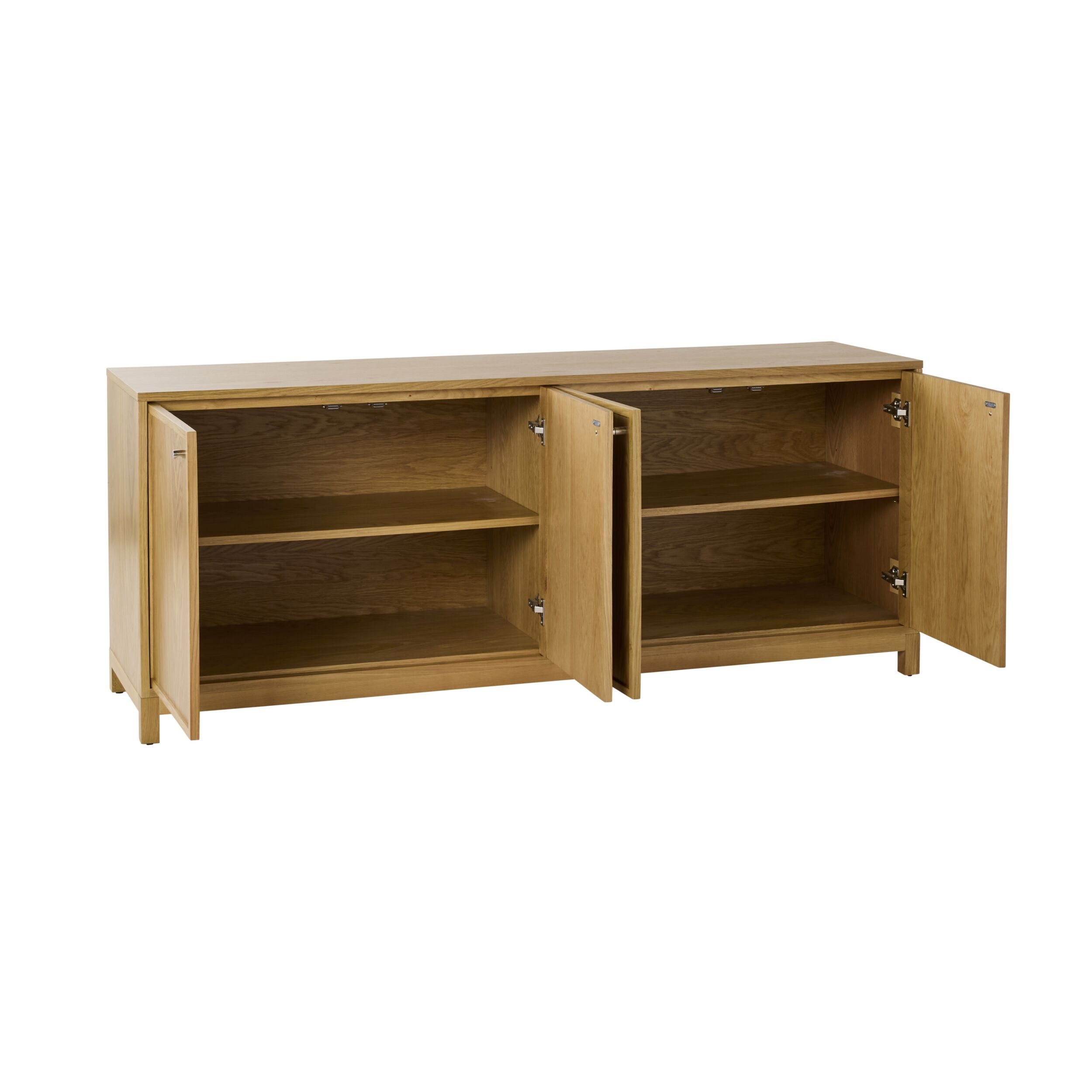 Avalon 4-Door Sideboard in Light Oak - Modern Buffet Cabinet for Dining Room Storage & Display