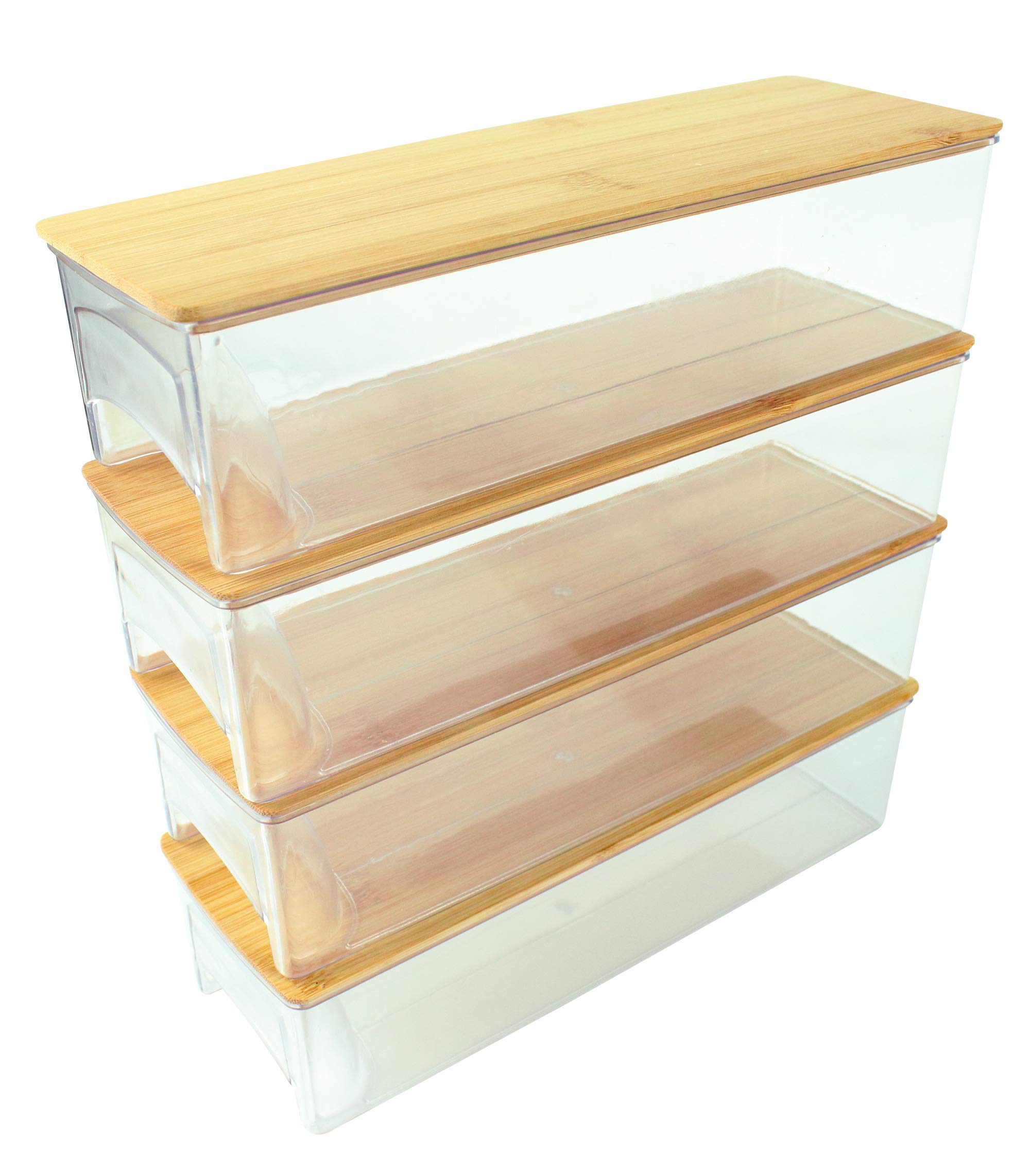 Premium Bamboo Cutting Board with 4 Storage Trays & Lids - Non-Slip Juice Grooves, Ergonomic Handles - Perfect for Meal Prep, Kitchen Organization & Easy Cleanup - Ideal for Home Chefs & Professional Kitchens