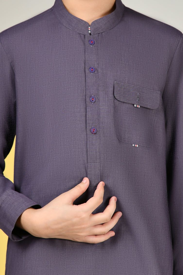 Stylish Blended Purple Kurta Trouser Set by J. Junaid Jamshed | Traditional Pakistani Outfit for Men | Perfect for Eid, Weddings & Special Occasions