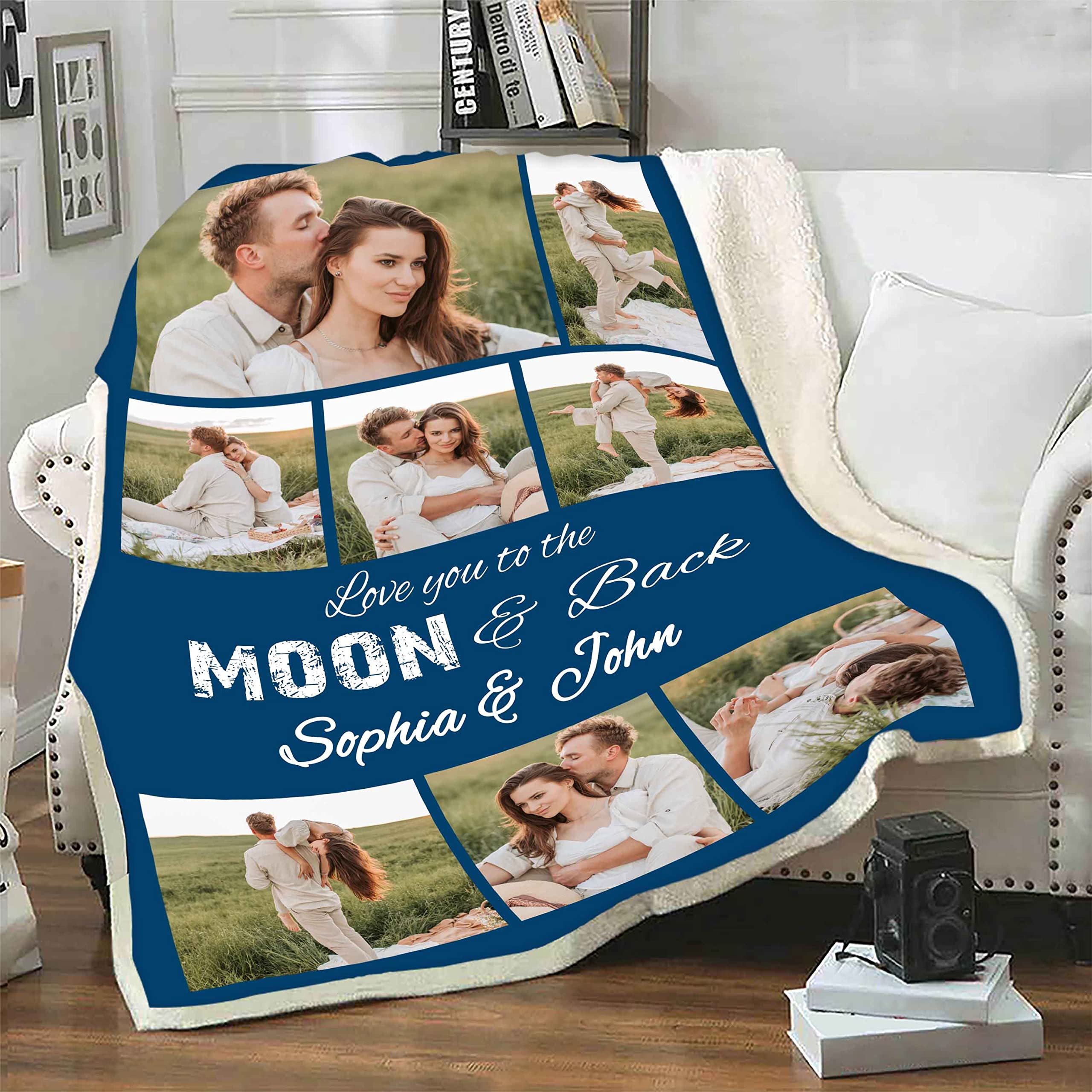 Customized Couple Blanket with Names - Personalized Anniversary Wedding Gift for Couples - Engagement, Christmas & Newlyweds Present - Soft Fleece Throw Blanket for Cuddling, Home Decor & Romantic Gifts - Fast USA Shipping
