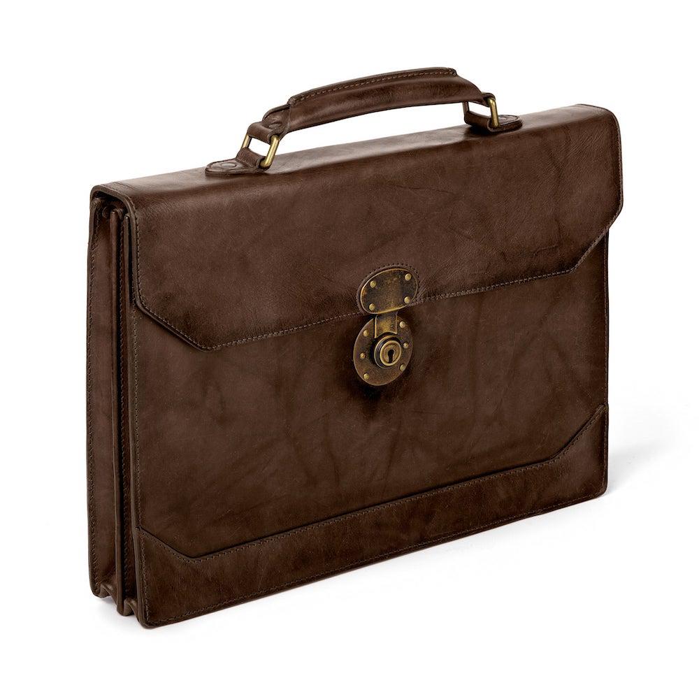 Premium Benjamin Leather Briefcase for Business Professionals - Genuine Leather Laptop Bag with Multiple Compartments - Perfect for Office, Travel & Executive Meetings