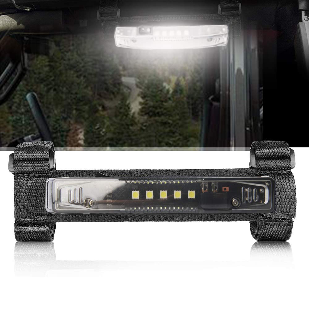 Universal Roll Bar Mount LED Light - Interior & Utility Courtesy Work Light for UTV, ATV, Truck, Car - Wraparound Roll Bar Dome Light for Off-Road Vehicles - Perfect for Night Driving, Camping & Emergency Lighting