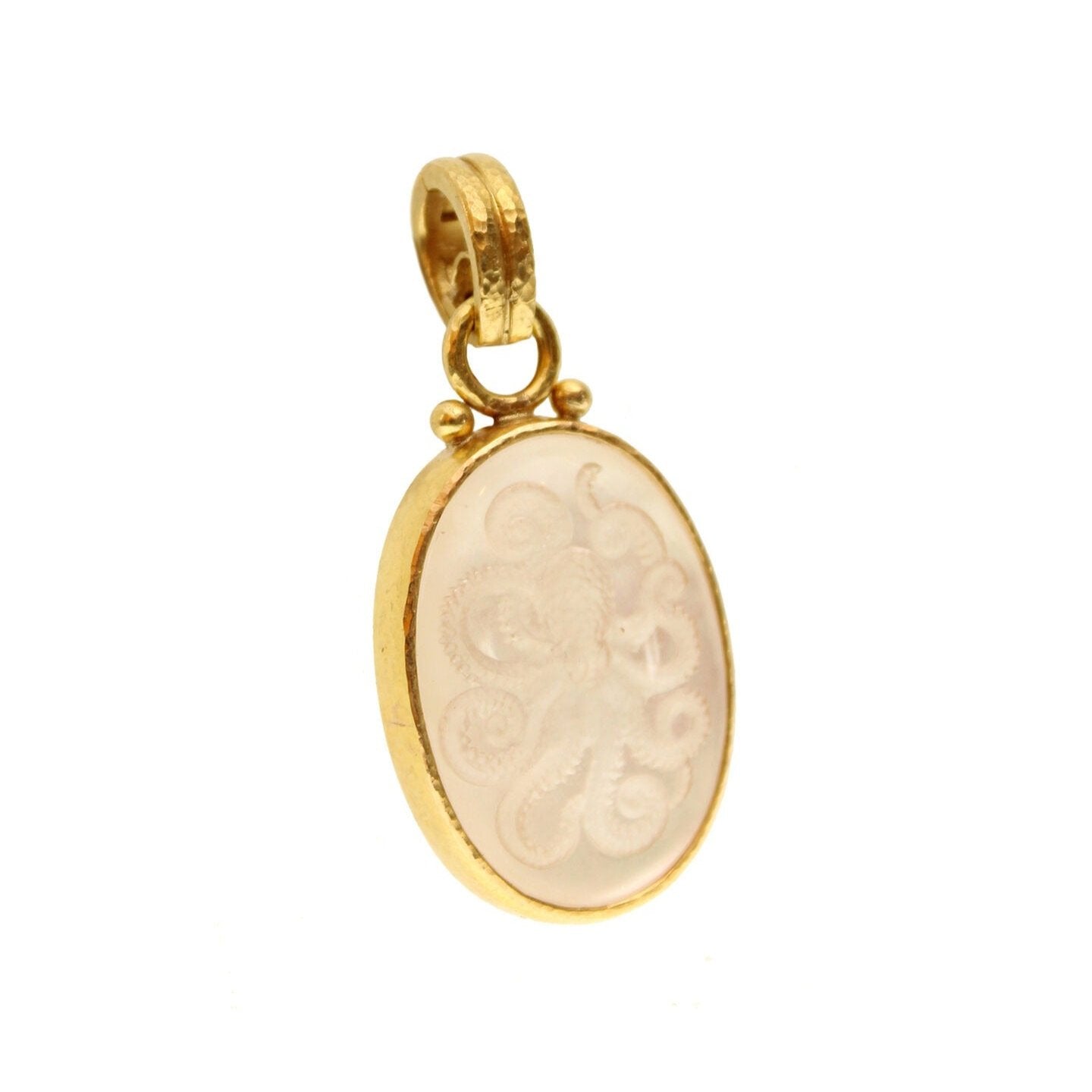 Elizabeth Locke Oval Rock Crystal Octopus Pendant Necklace - Elegant Handcrafted Jewelry for Women, Perfect Gift for Birthdays & Anniversaries - Ideal for Casual Wear, Date Nights & Special Occasions