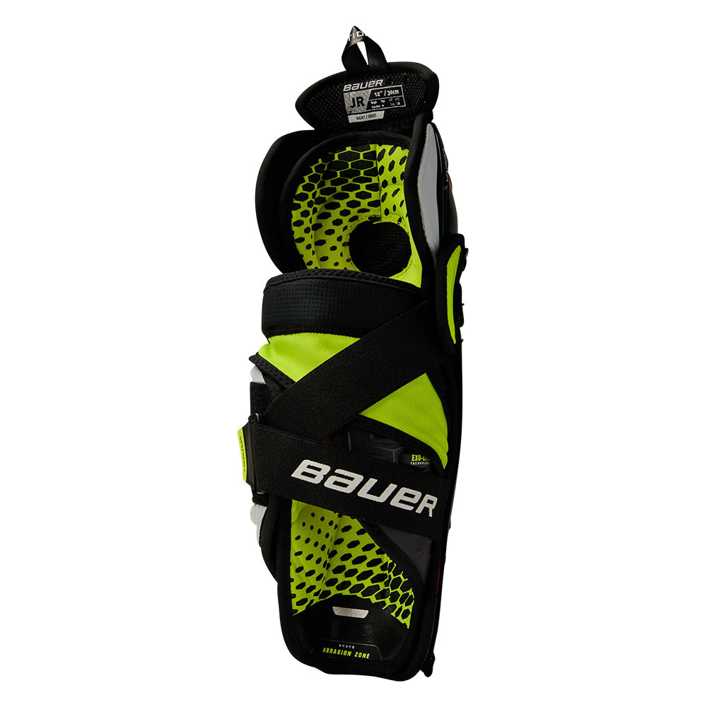 Bauer Vapor HyperLite Junior Ice Hockey Shin Guards - Lightweight Protective Gear for Youth Hockey Players - Perfect for Games, Practices & Training Sessions
