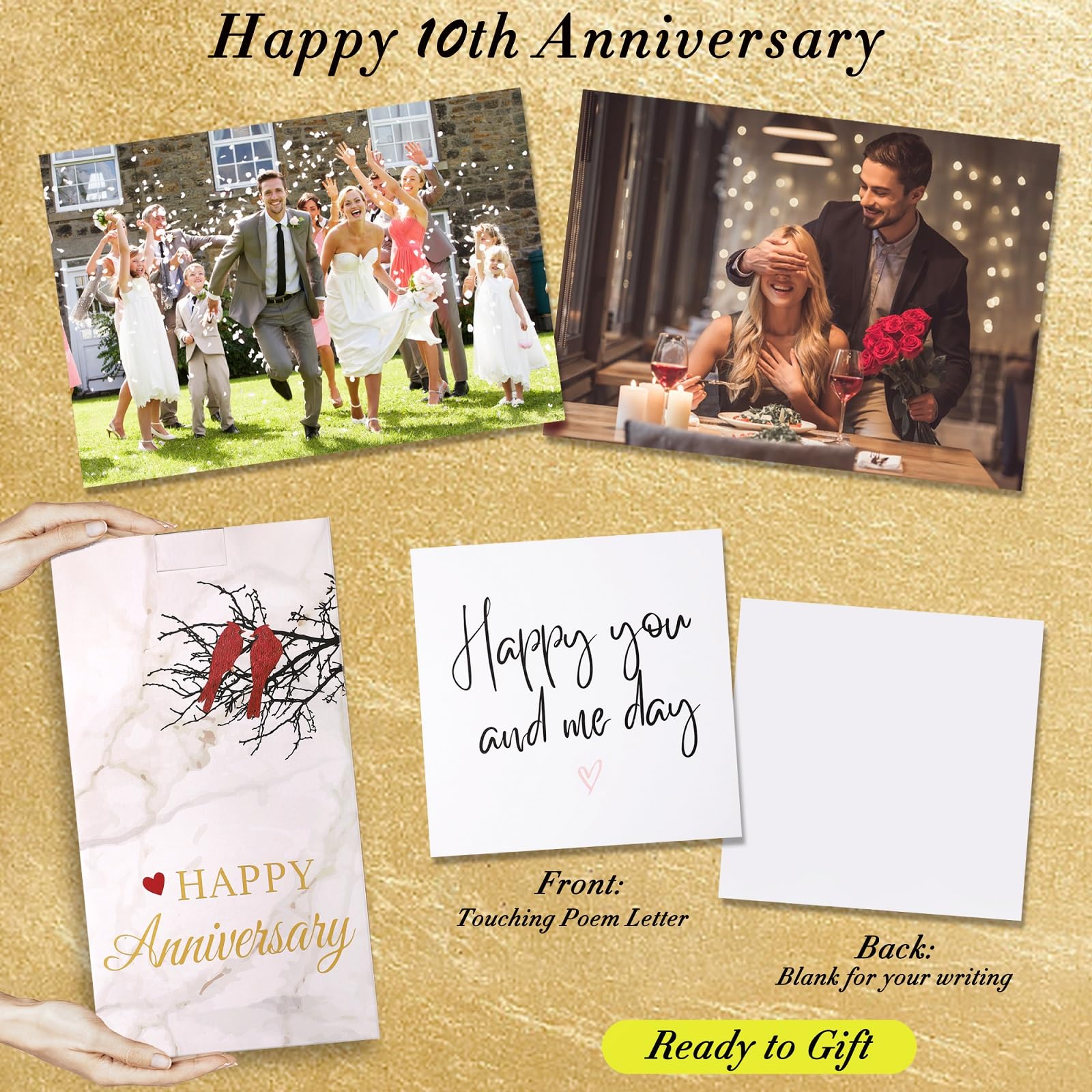 10th Wedding Anniversary Lantern - Romantic Tin Anniversary Gift for Couples, Parents, Husband or Wife | Unique 10 Year Marriage Keepsake | Perfect for Home Decor, Romantic Dinners & Anniversary Celebrations