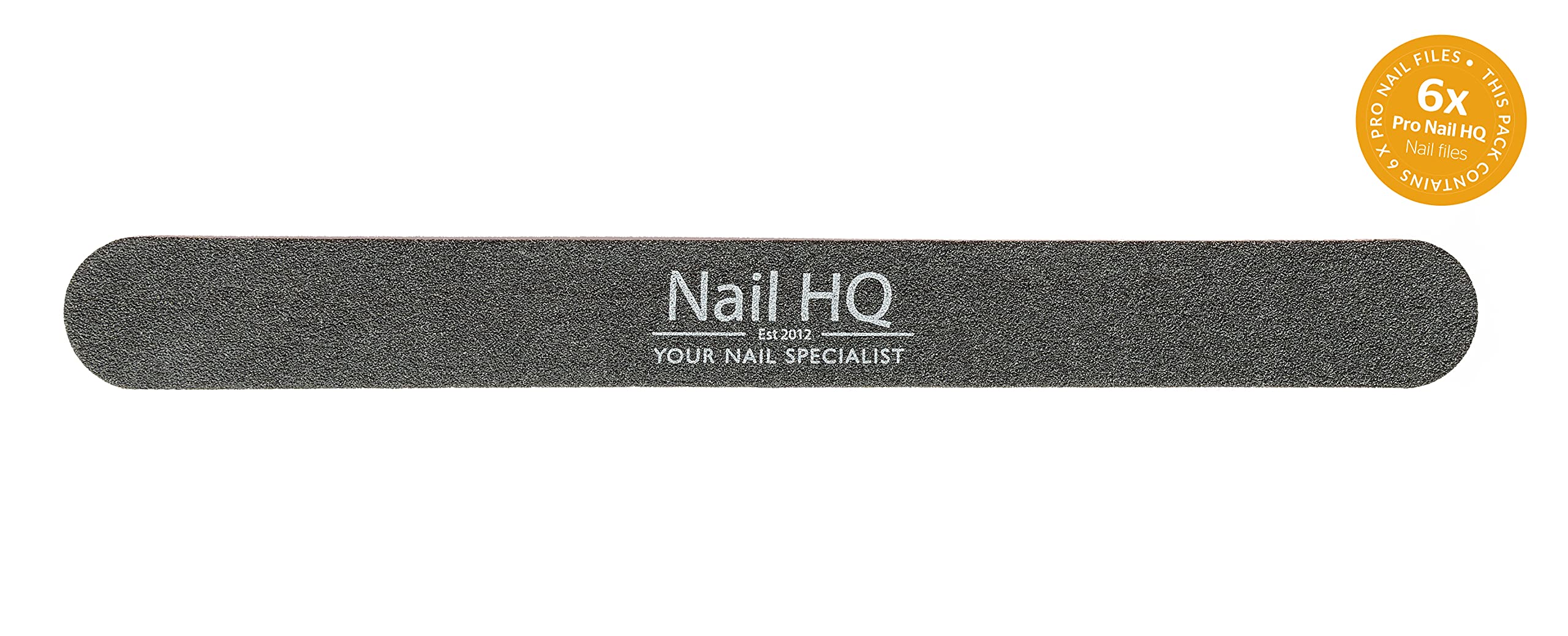 Professional Nail Files Set of 6 - High Quality Manicure & Pedicure Tools for Salon & Home Use - Black Emery Boards for Natural & Acrylic Nails - Perfect for DIY Nail Care & Gift Giving