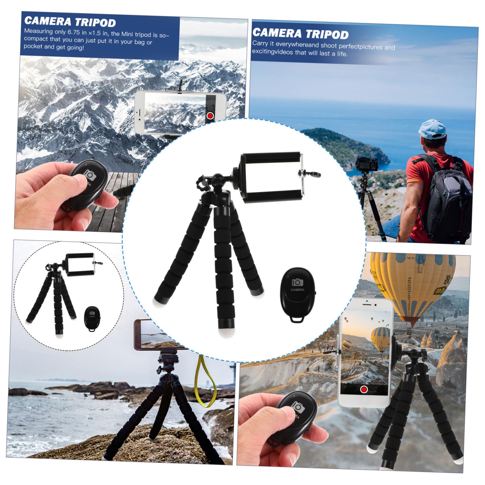 **Mikikit Adjustable Stainless Steel Phone Stand & Tripod - Lightweight Portable Desk Mount for Smartphones, Cameras, Tablets - Perfect for Video Calls, Live Streaming, Photography & Office Use**