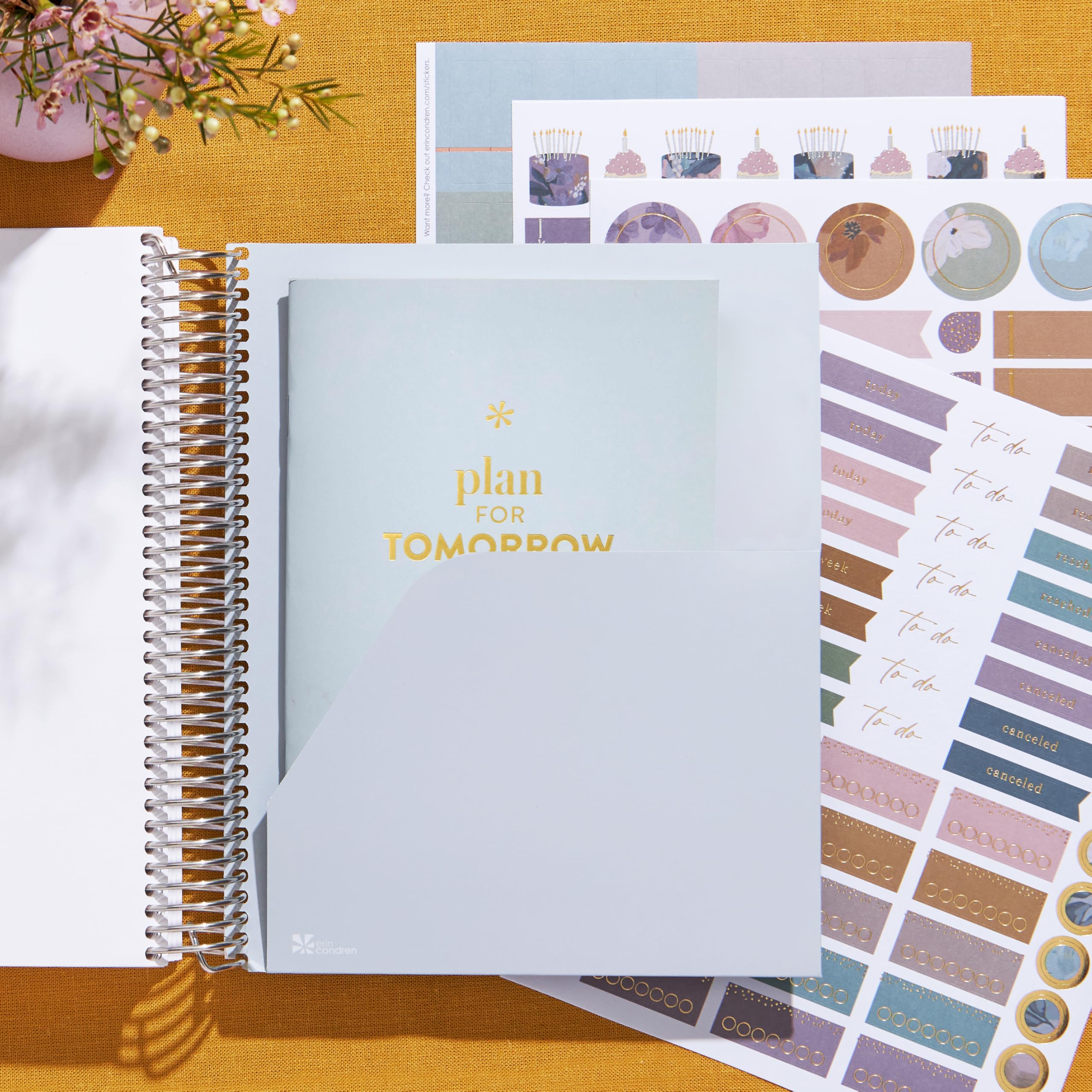 Erin Condren 2025-2026 12-Month Spiral Life Planner | Weekly & Monthly Planner (7x9 inches) with Hourly Layout | Bold Blooms Floral Design Cover & Interior | Platinum Coil Binding | Perfect for Work, School & Personal Organization (January 2025 - December 2025)