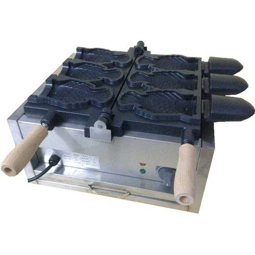 Commercial Electric Taiyaki Fish Waffle Maker - 3-Cavity Nonstick 110V, 180° Opening - Perfect for Ice Cream, Red Bean Paste & Sweet Fillings - Ideal for Cafes, Dessert Shops & Home Baking
