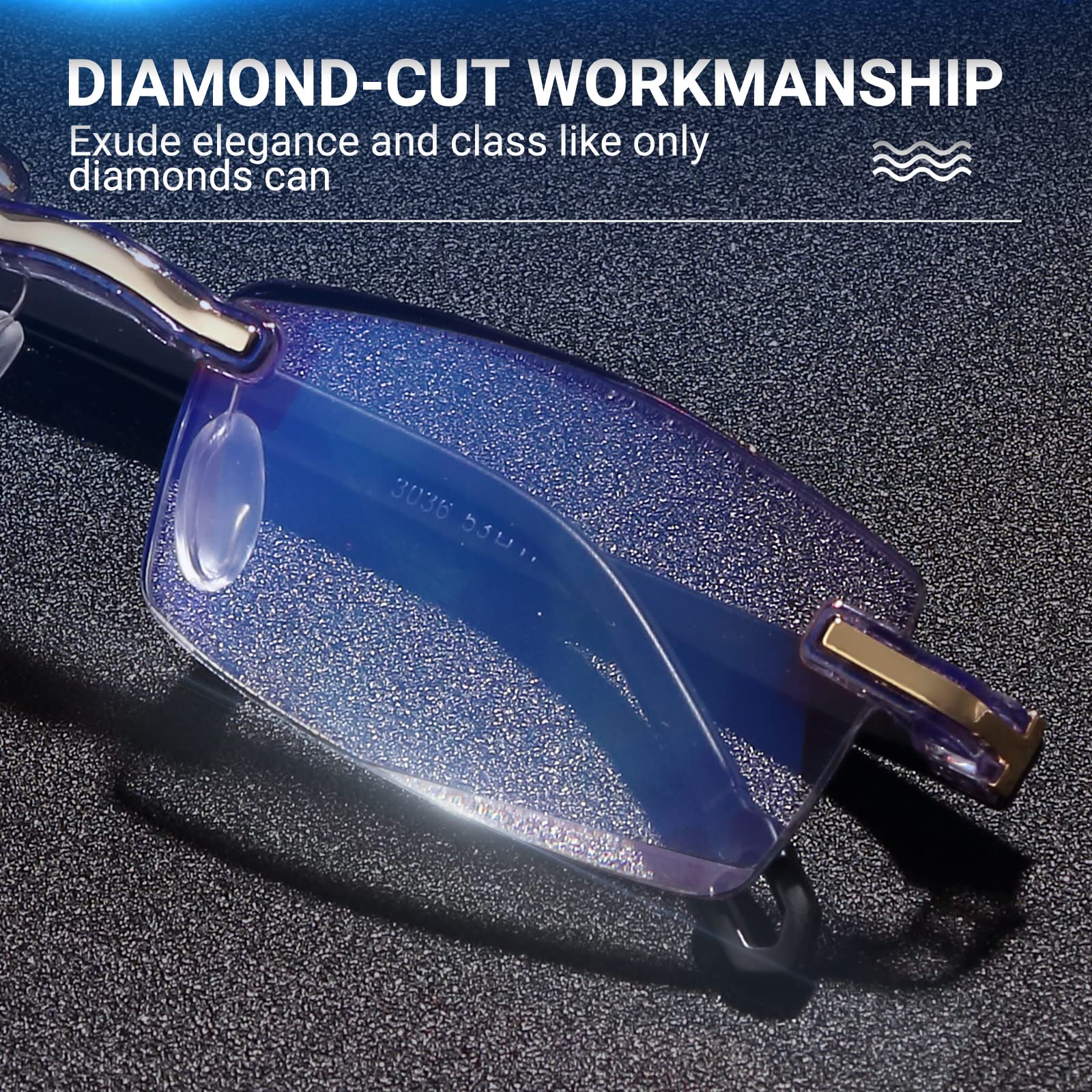 TERAISE Blue Light Blocking Reading Glasses for Women - Anti Fatigue Computer Glasses with Diamond-Cut Design - Perfect for Office Work, Screen Time & Digital Eye Strain Relief