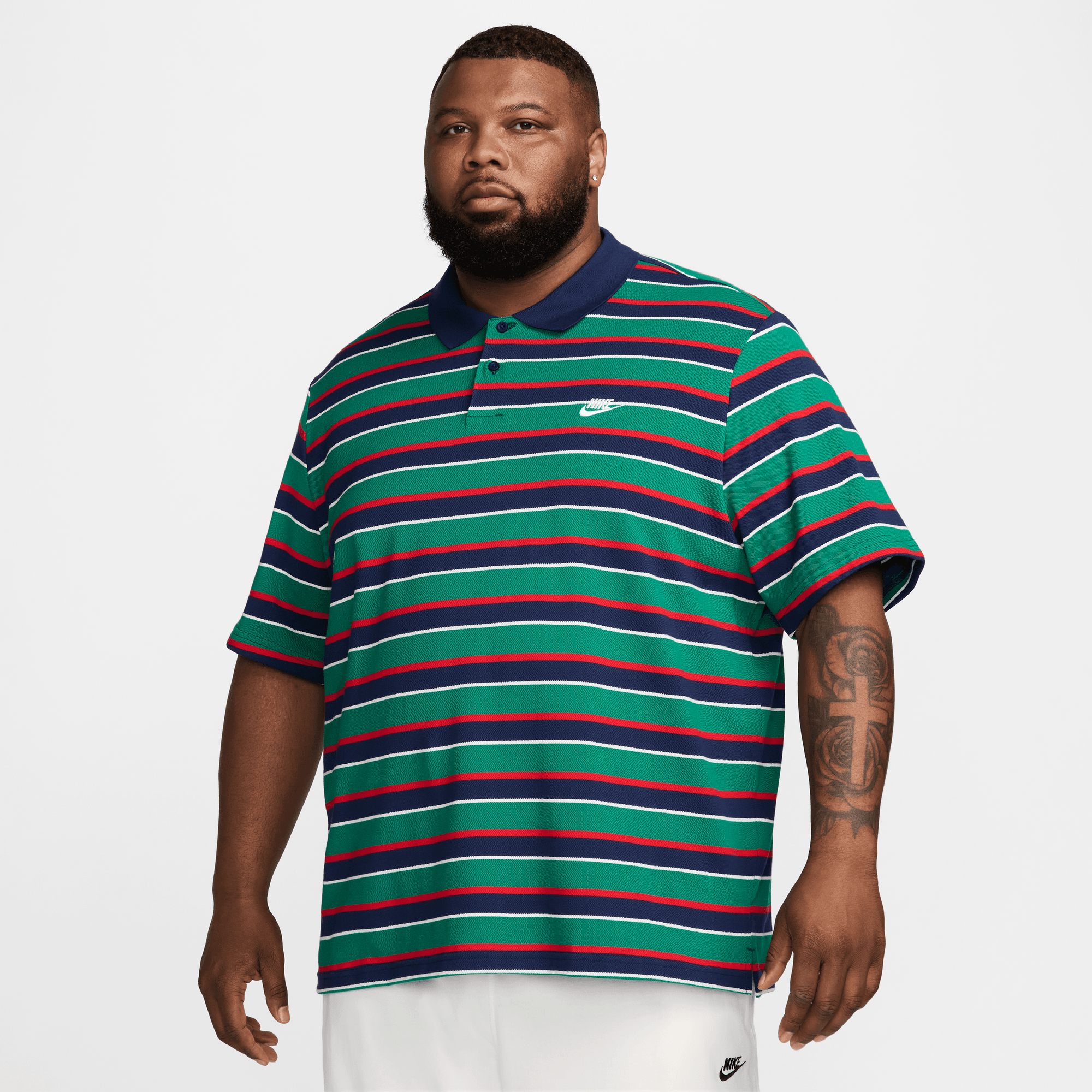 Men's Striped Polo Shirt - Green, Navy & Red Color Options | Casual Golf & Business Casual Wear