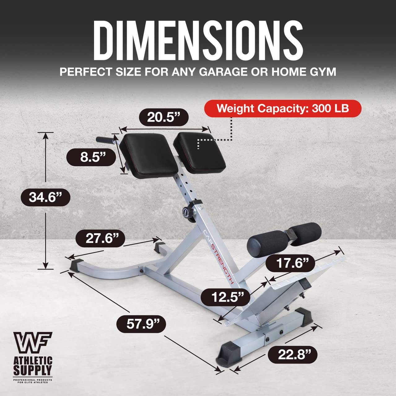 WF Athletic Supply 45/90 Degree Adjustable Roman Chair with Handle - Hyperextension Ab Bench for Core & Back Strength Training - Multi-Functional Fitness Equipment for Home Gym & Full Body Workout - Perfect for Weight Training, Ab Exercises & Back Pain Relief