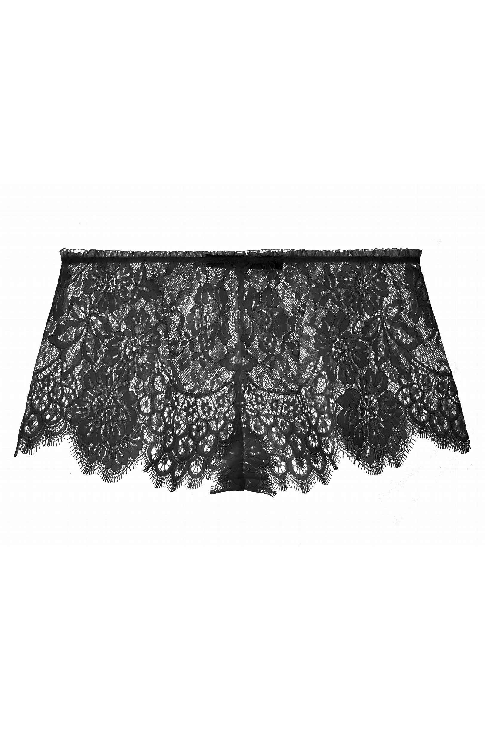 Elegant Black Swan Queen Scalloped Lace Shorts - Women's Fashion Lingerie & Sleepwear for Romantic Nights & Boudoir Photography