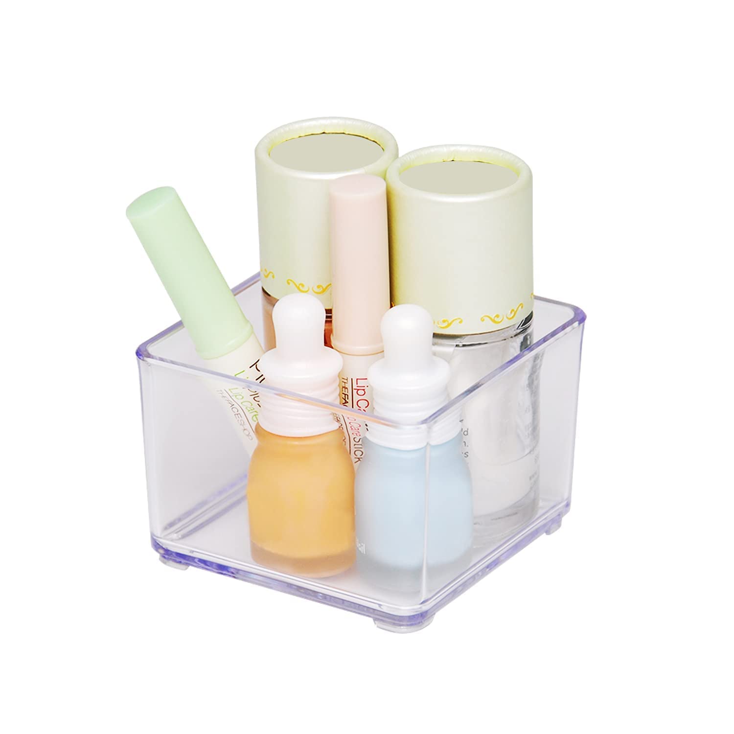 Carrotez Clear Makeup Organizer with Drawers - Plastic Vanity Storage for Cosmetics, Jewelry & Office Supplies - Perfect for Bathroom, Bedroom & Desk Organization