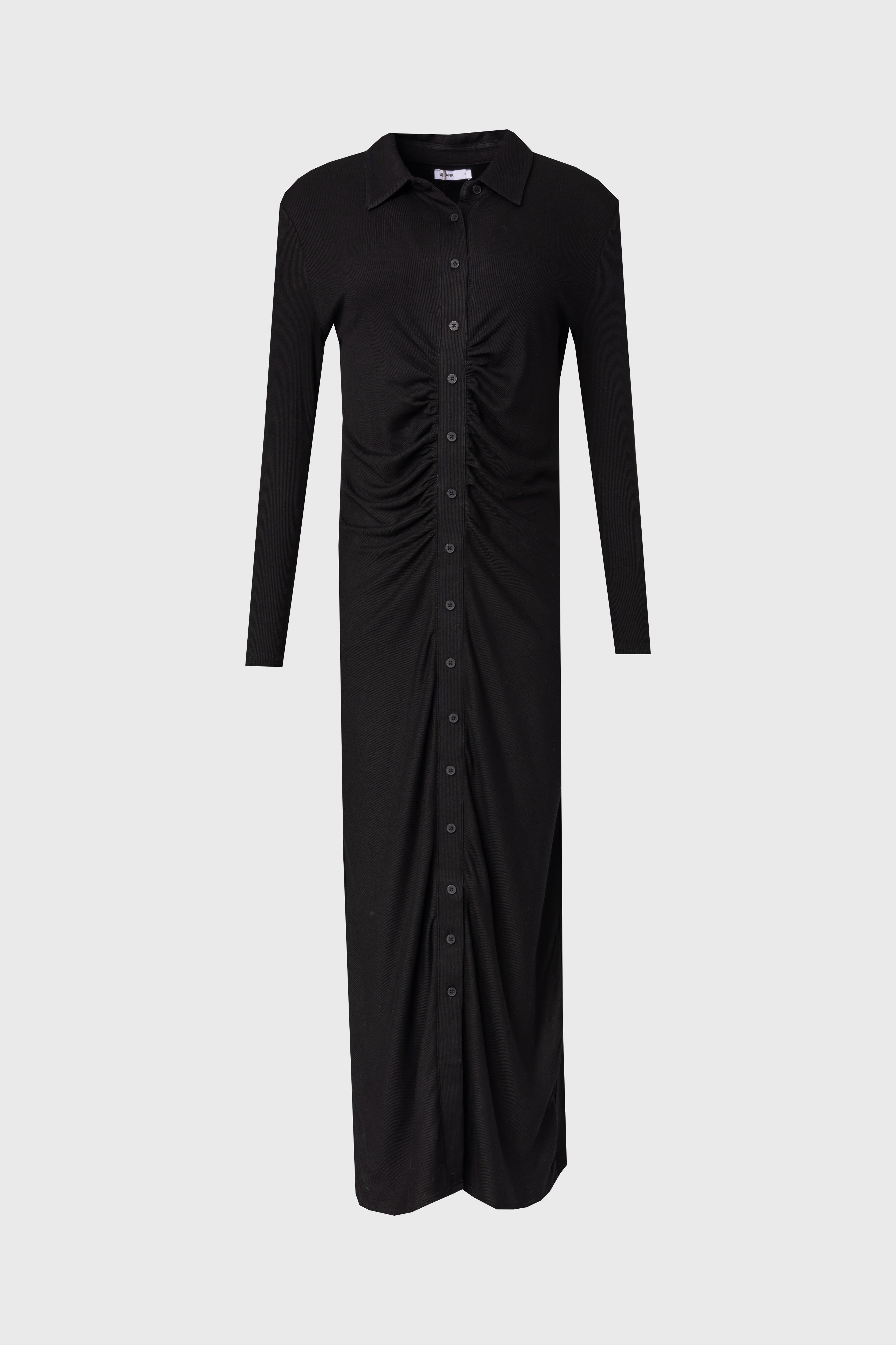 Elegant Black Ruched Maxi Cardigan Dress for Women - Perfect for Evening Parties, Weddings & Date Nights