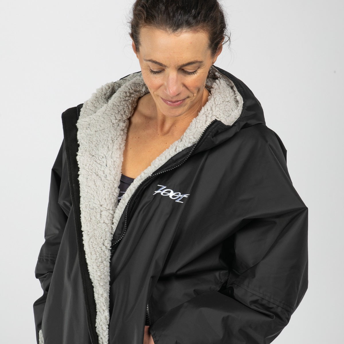 Unisex Ultra Swim Parka - Waterproof & Quick-Dry Swim Jacket for Men & Women (Black) | Perfect for Swimming, Surfing & Beach Activities