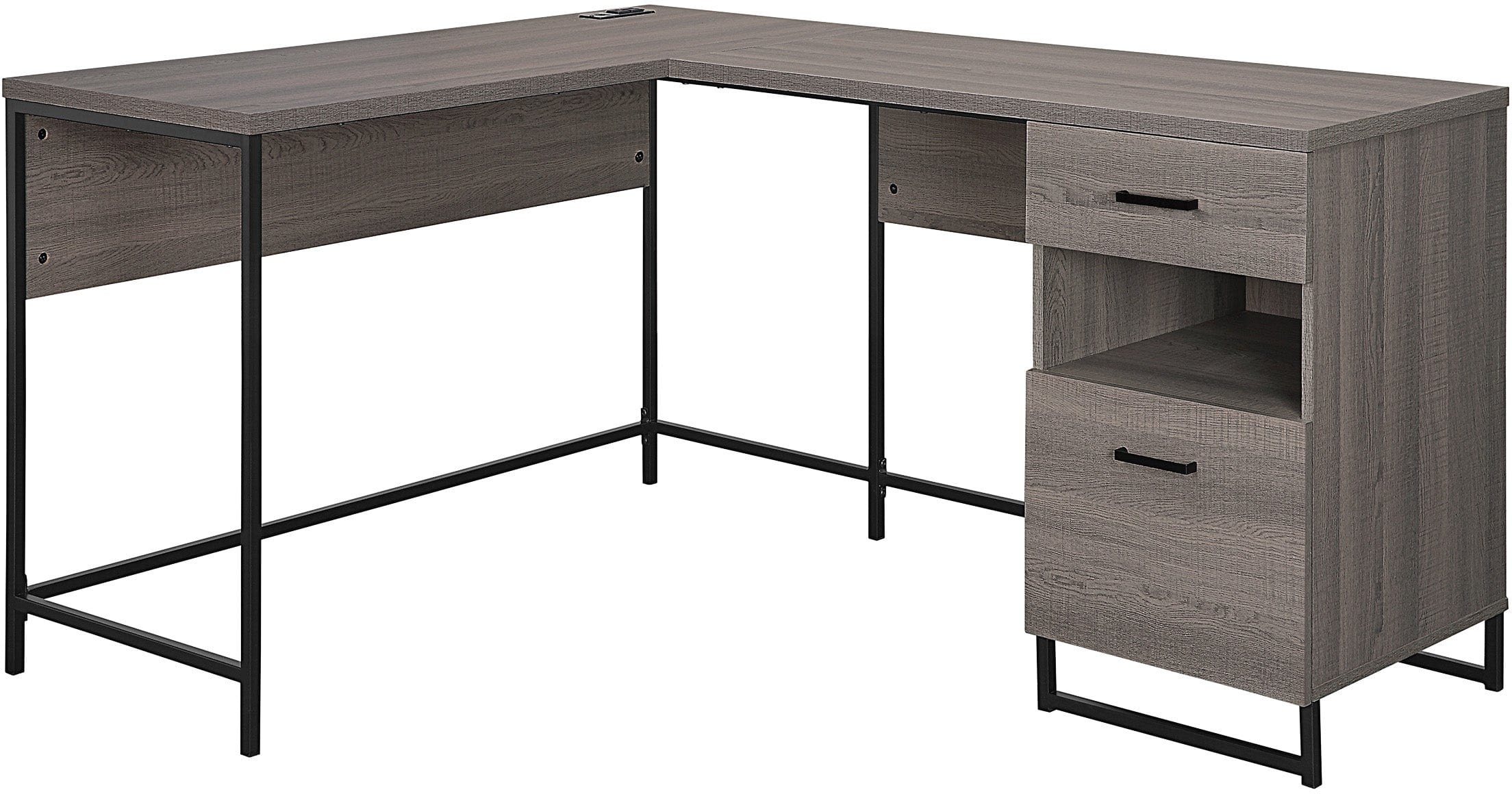 Office Star Hagney Lane L-Shaped Desk [HGN781] - Modern Home Office & Gaming Desk with Ample Workspace for Professionals & Students