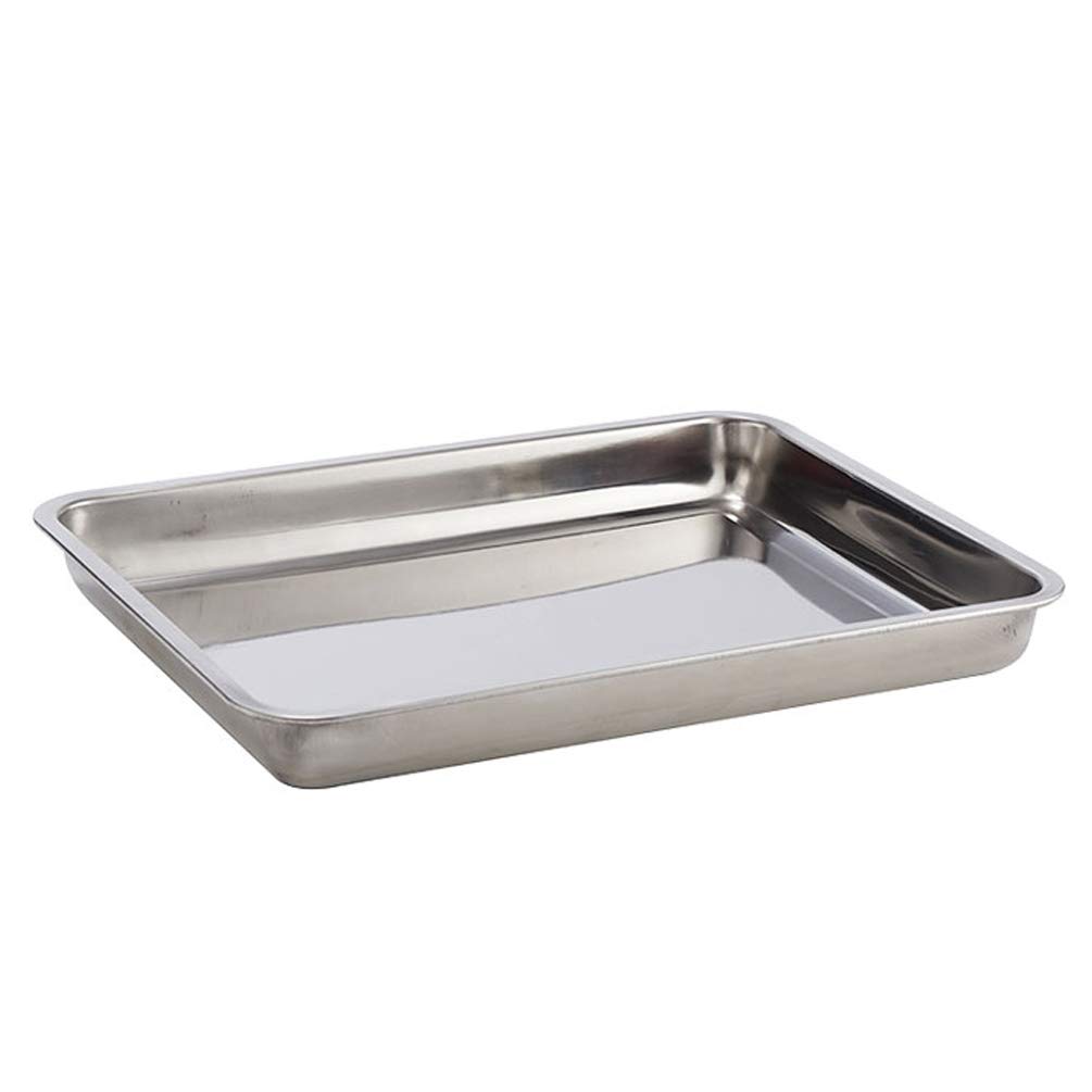 YCZM Stainless Steel Baking Pan Tray - Deep Edge, Wear Resistant, Mirror Polished for Toaster Oven & BBQ Grilling - High Temperature Resistant Meat Roasting Tray for Baking, Broiling, and Outdoor Cooking