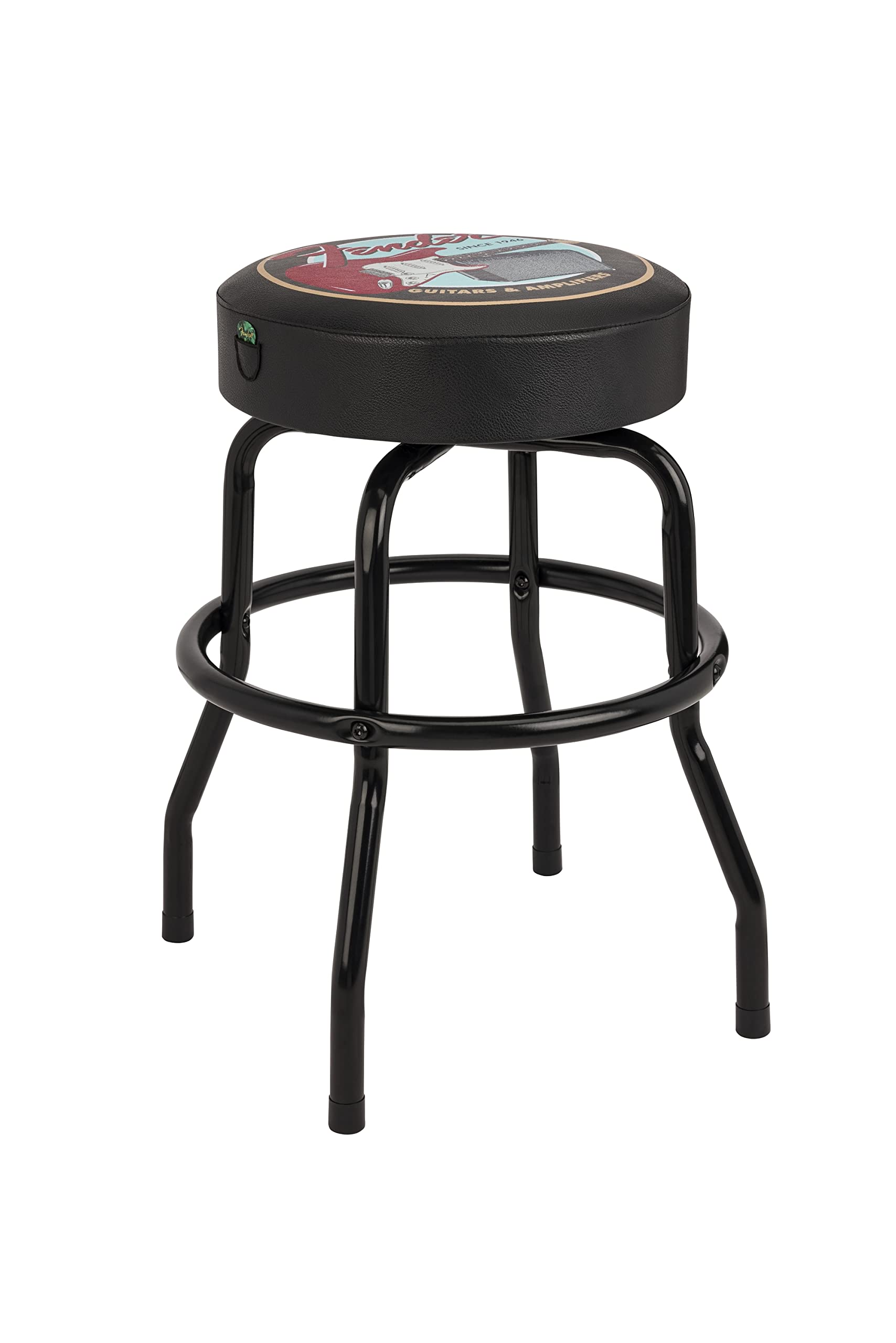 **Fender Guitars & Amps Logo Swivel Bar Stool with Guitar Picks Pouch – Perfect Gift for Musicians & Dads – 24