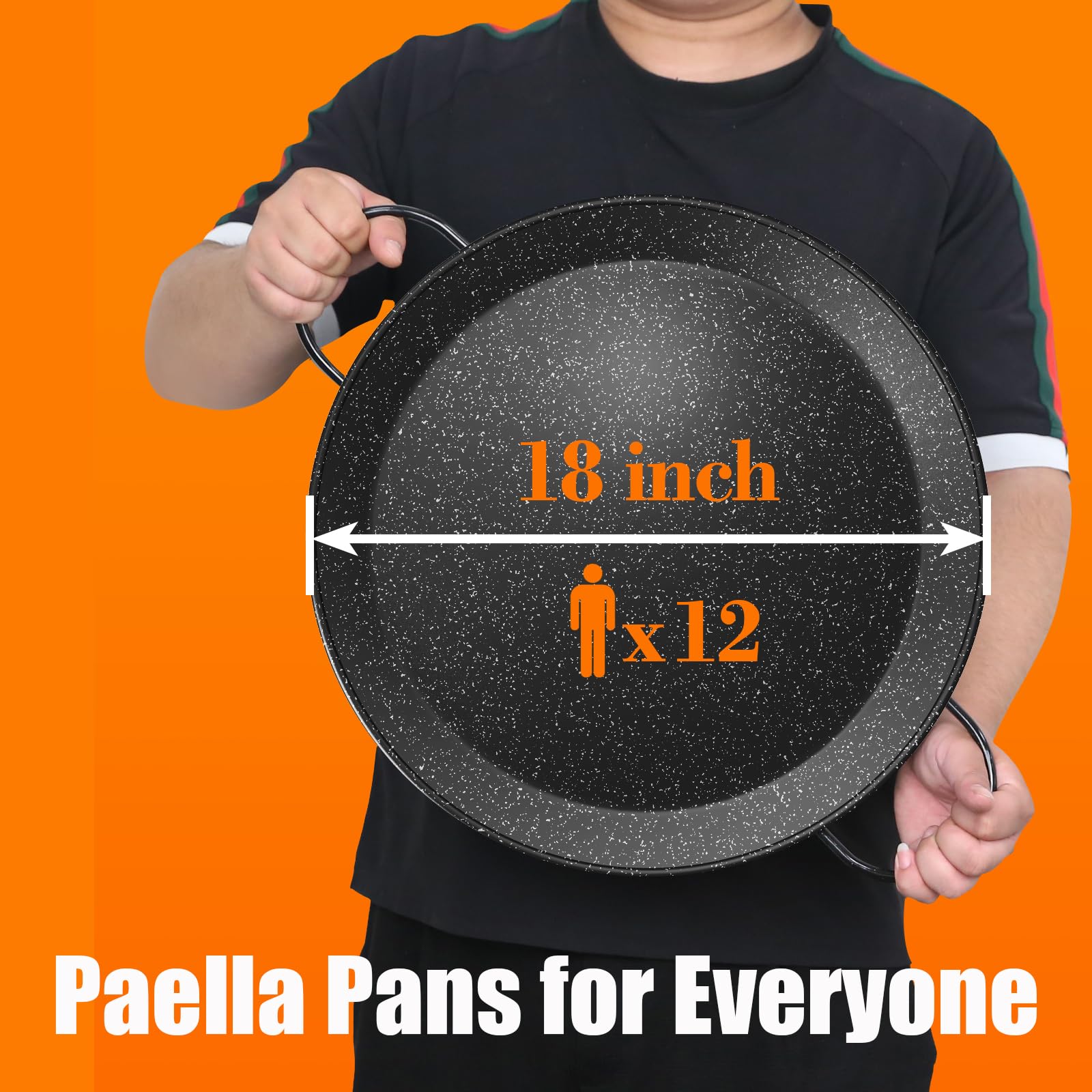18 Inch Professional Paella Pan and Burner Set with Stand - Includes Carry Bag, Built-In Ignitor & Regulator Hose - Perfect for Outdoor Cooking, Parties & Spanish Cuisine (12 Servings)