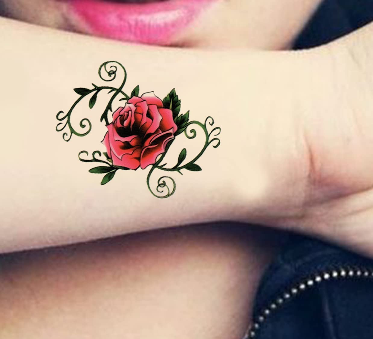 Waterproof Temporary Tattoo Stickers for Men & Women - 3D Realistic Flowers, Butterflies, Stars, Angels, Wolves & Armband Designs (60mm x 105mm) | Perfect for Parties, Festivals, Cosplay & Body Art