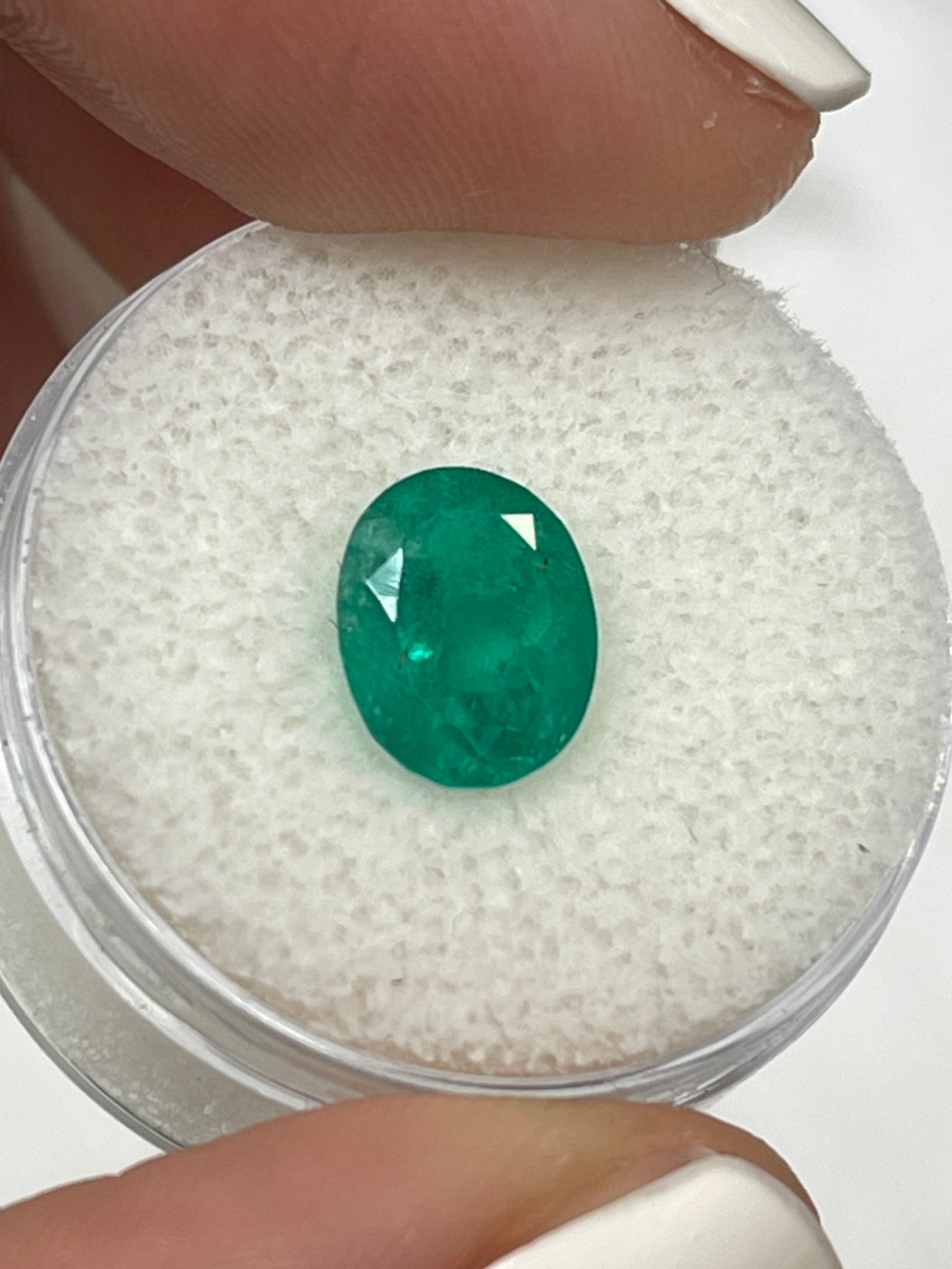2.03 Carat 9x8mm Dark Green Natural Colombian Loose Emerald Gemstone - Oval Cut for Jewelry Making, Engagement Rings & Fine Collections
