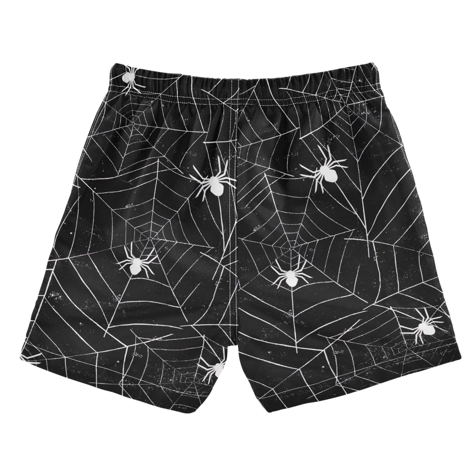 Linqin Spider Web Boys Swim Trunks - Quick Dry Toddler Beach Board Shorts for Kids 2-16 Years | Perfect for Swimming, Surfing & Summer Water Activities