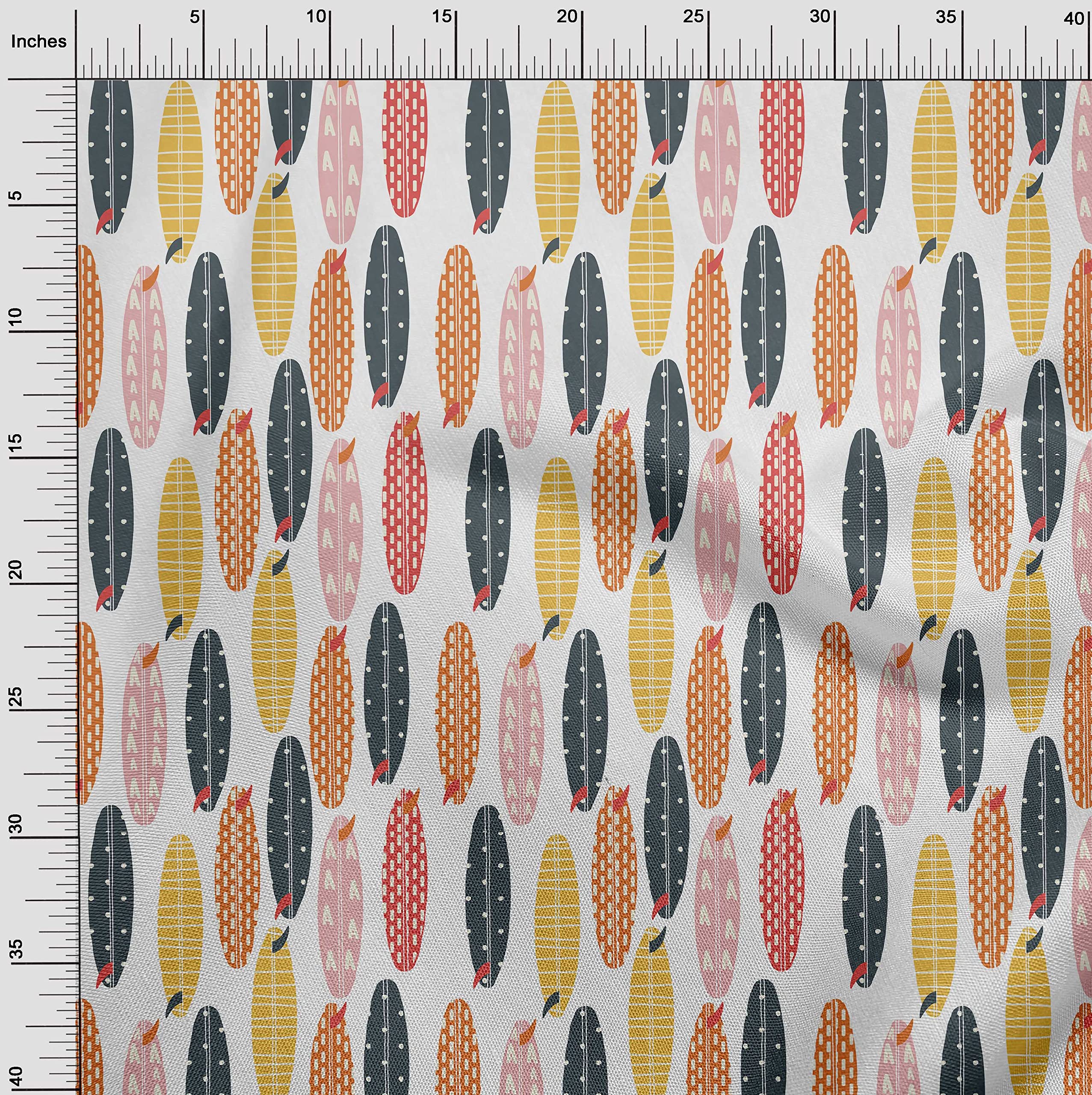 Premium Cotton Silk Blend Yellow Floral Printed Fabric by The Yard - 42 Inch Wide for DIY Kids Clothing, Sewing Projects & Home Decor | Soft, Durable & Easy to Sew