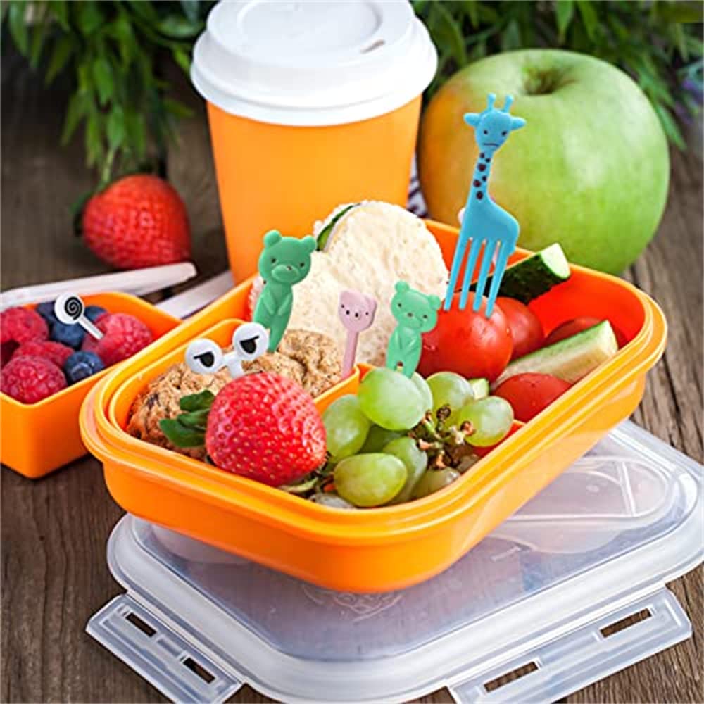 20-Piece Cartoon Animal Food Picks Set - Fun Bento Box & Fruit Picks for Kids, Mini Forks for Desserts, Cakes, Pastries - Perfect for Parties, Christmas Decorations & Lunchbox Accessories