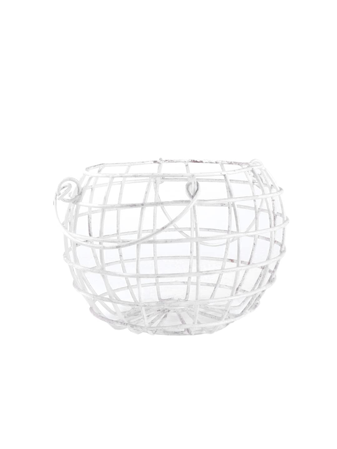 Red Resin Egg Basket with Intricate Woven Design - Elegant White Ink Decor Showpiece for Easter, Home Decor & Table Centerpiece