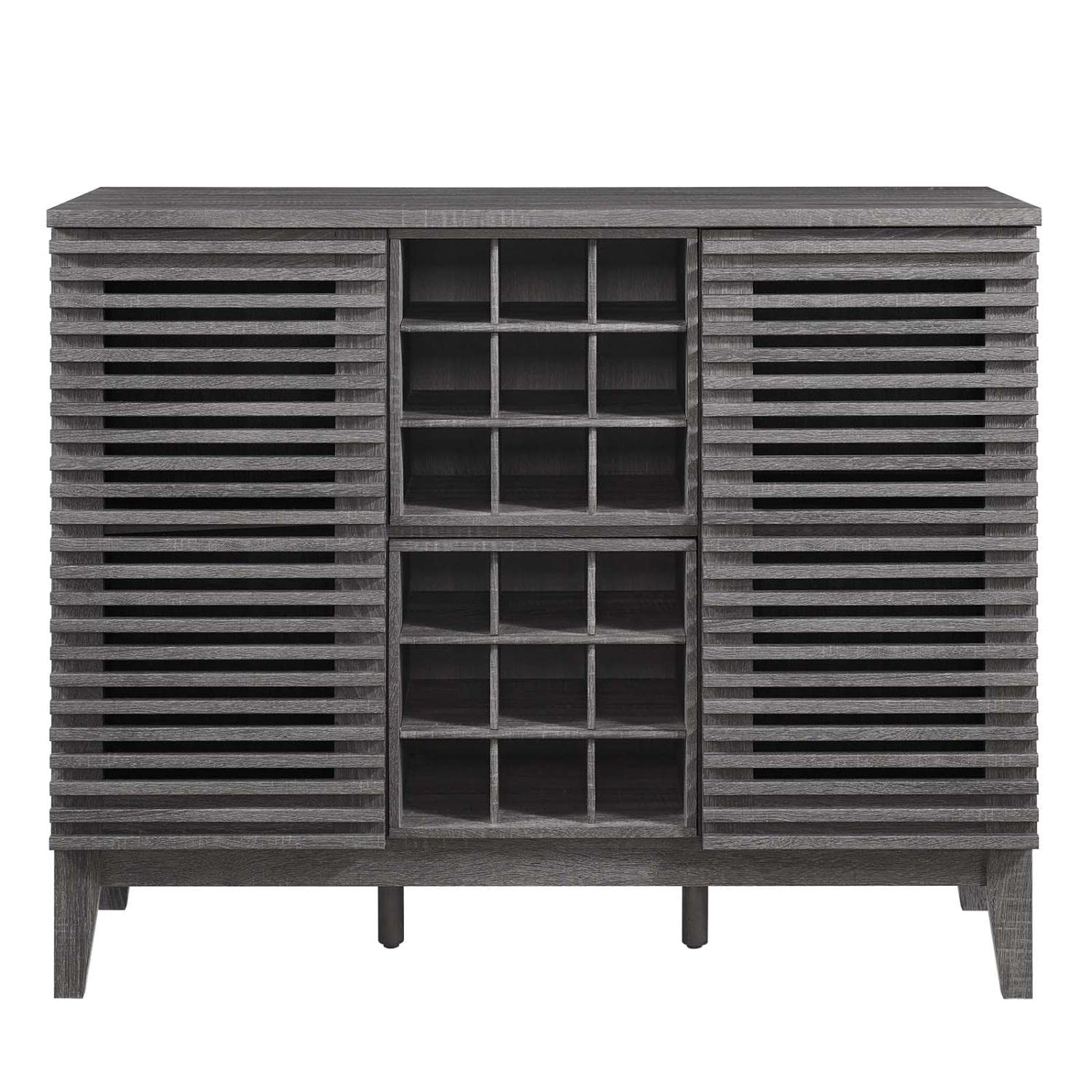 Mid-Century Modern Wine Bar Cabinet - Modway Render Charcoal Wood Storage Cabinet 17