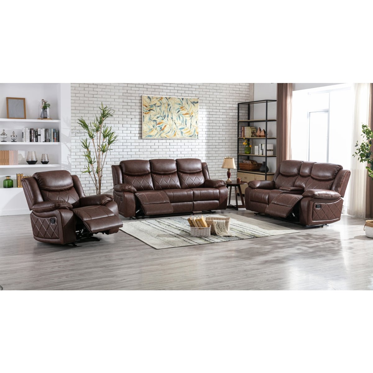 Bartholomew Reclining Set - Comfortable 3-Piece Living Room Furniture with Power Recliners | Perfect for Movie Nights, Gaming & Relaxation in Your Home Theater or Family Room