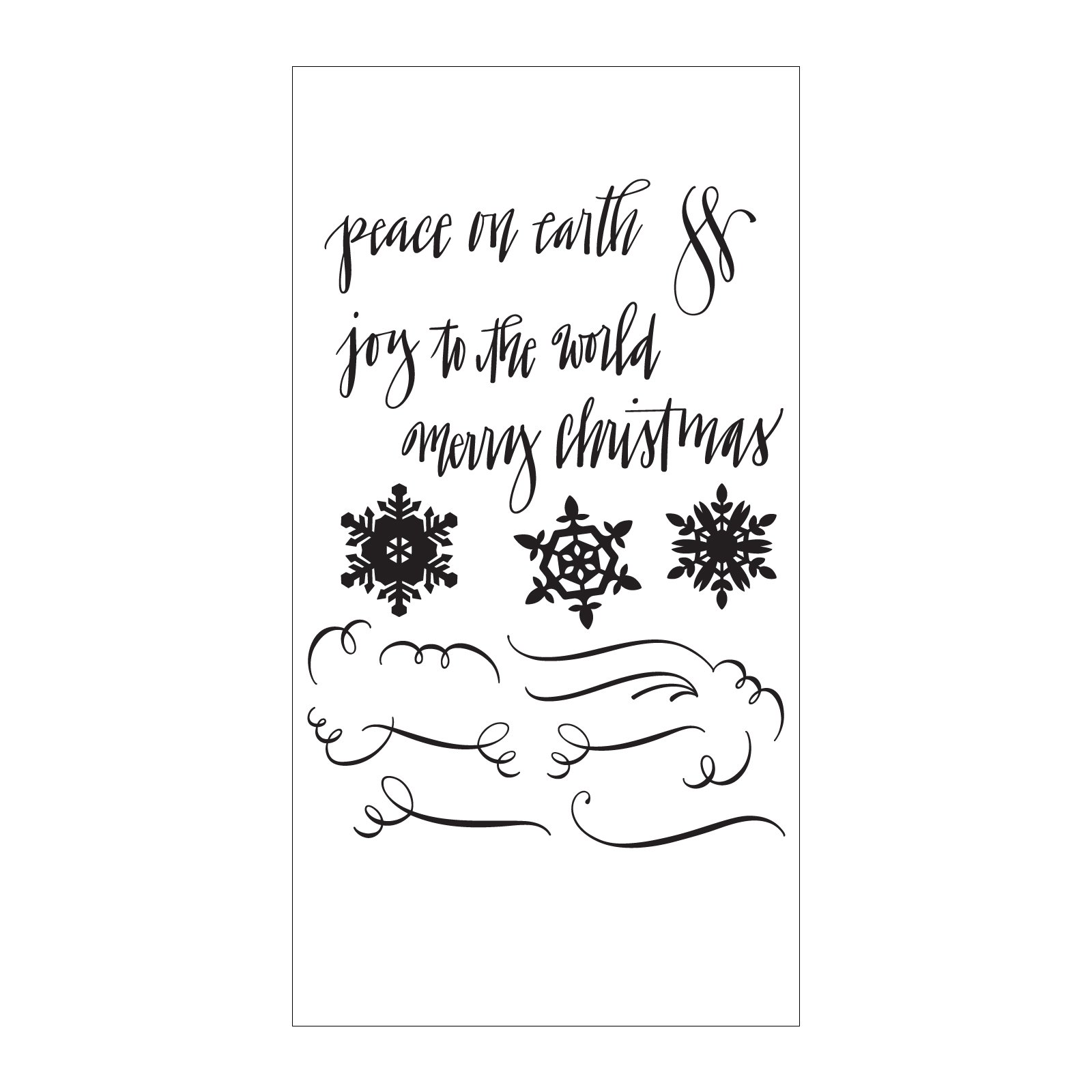 Sizzix 661548 Clear Stamps - Seasonal Calligraphy by Sharyn Sowell for DIY Scrapbooking, Card Making & Holiday Crafts