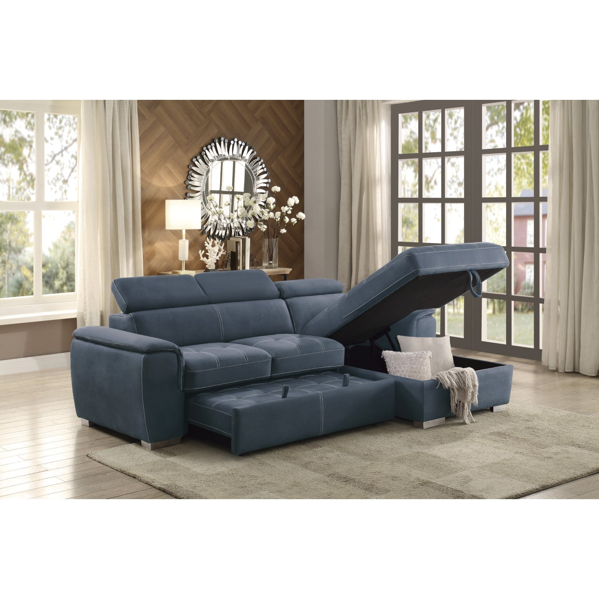 FlexiSleep Storage Sofa Bed - Convertible Sleeper Couch with Hidden Storage for Small Spaces | Perfect for Guest Rooms, Apartments & Home Offices