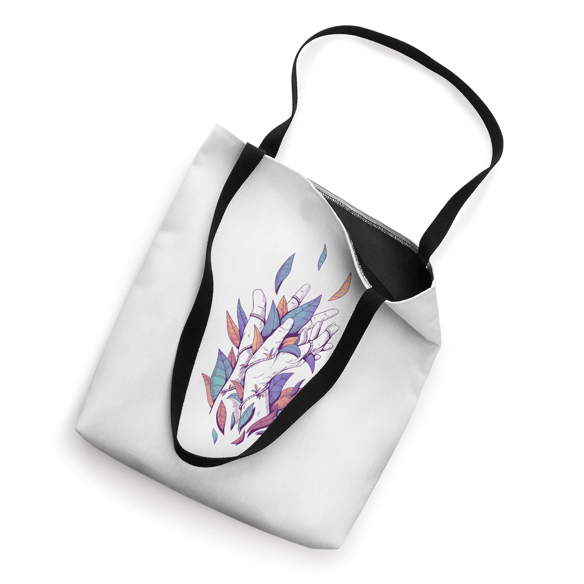 Eco-Friendly Leaf Print Tote Bag - Reusable Cotton Shopping Bag with Nature-Inspired Design for Groceries, Beach & Daily Use