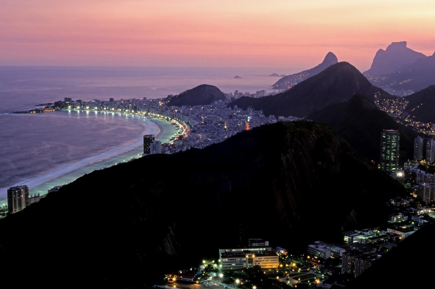Rio de Janeiro Night Skyline Wall Mural - Peel & Stick Wall Decal (72